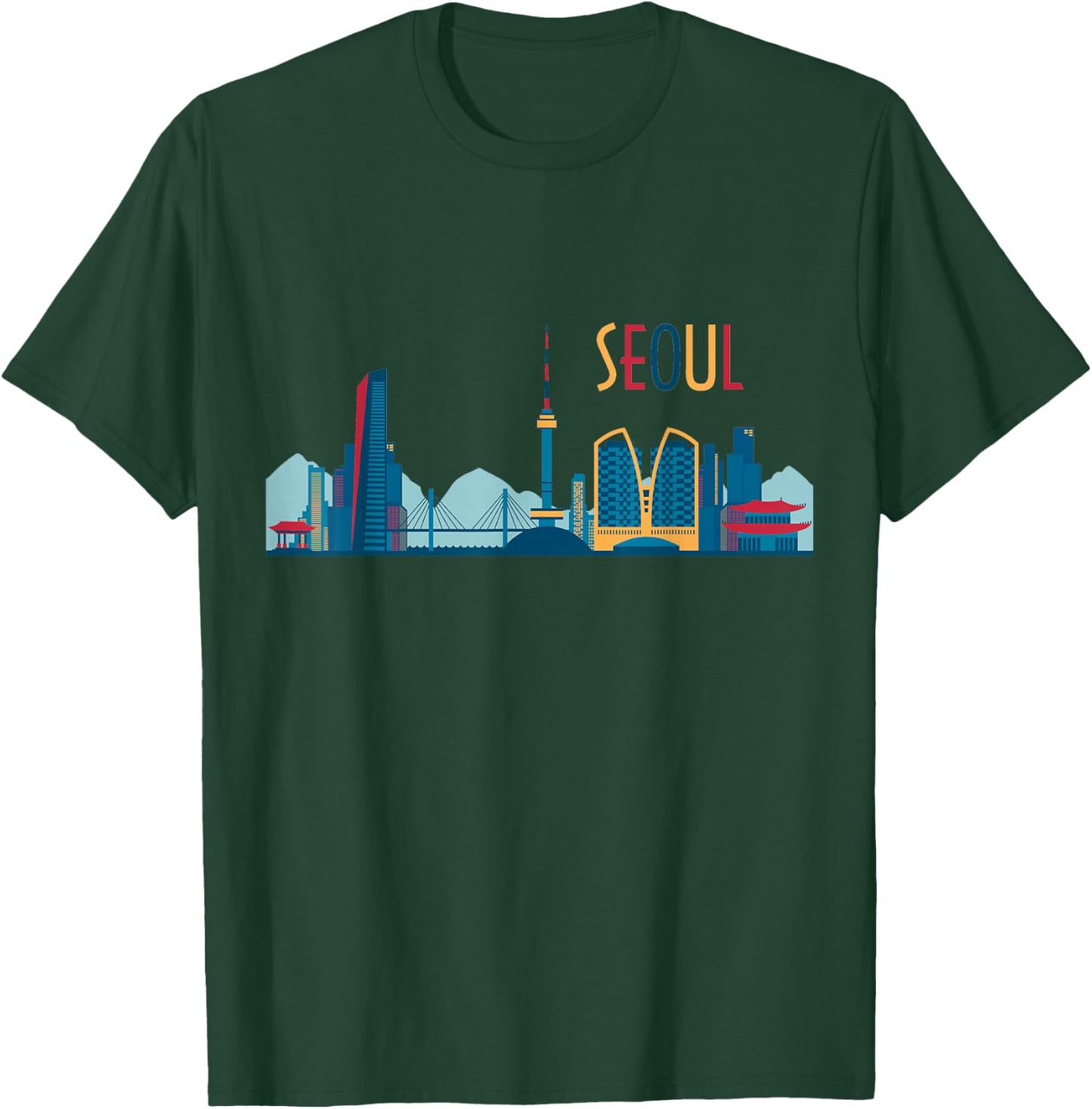 Seoul Skyline South Korea Vintage Seoul T-Shirt - T-Shirt | Forest