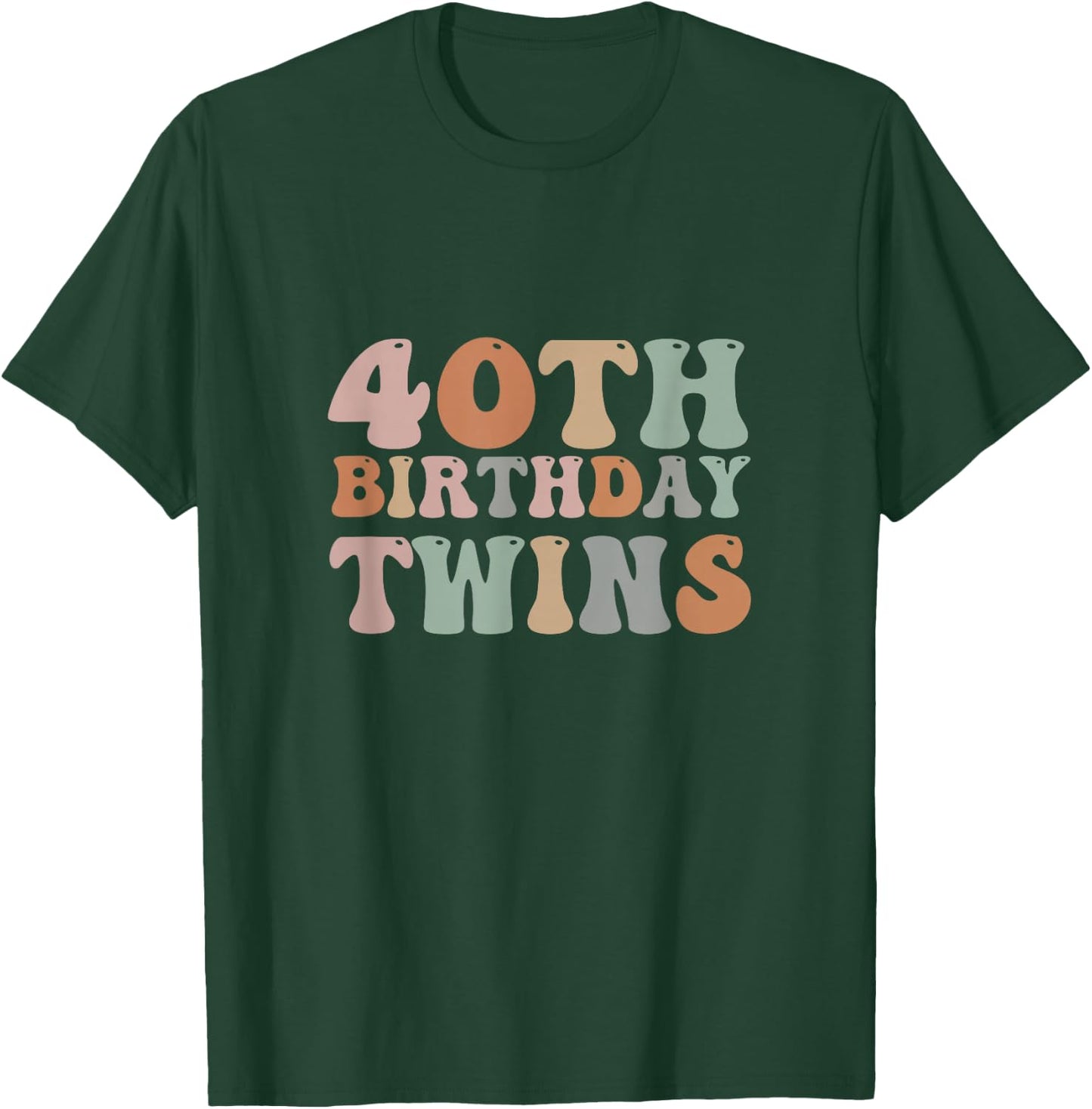 40th Birthday Twins 40 Years old Twin Sibling Men Women Kids T-Shirt - T-Shirt | Forest