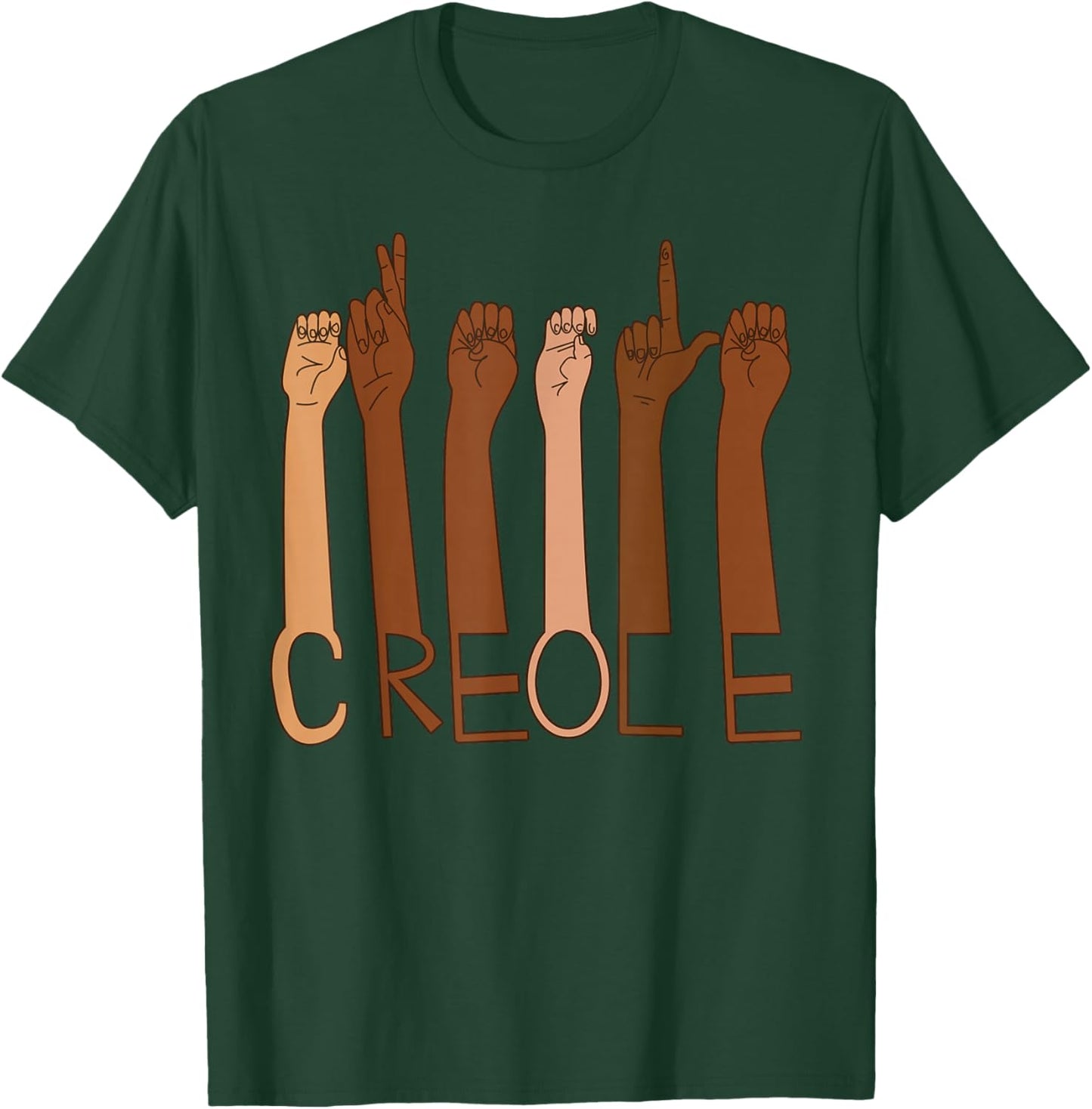 Creole Pride Diversity Inclusive Louisiana New Orleans ASL T-Shirt - T-Shirt | Forest