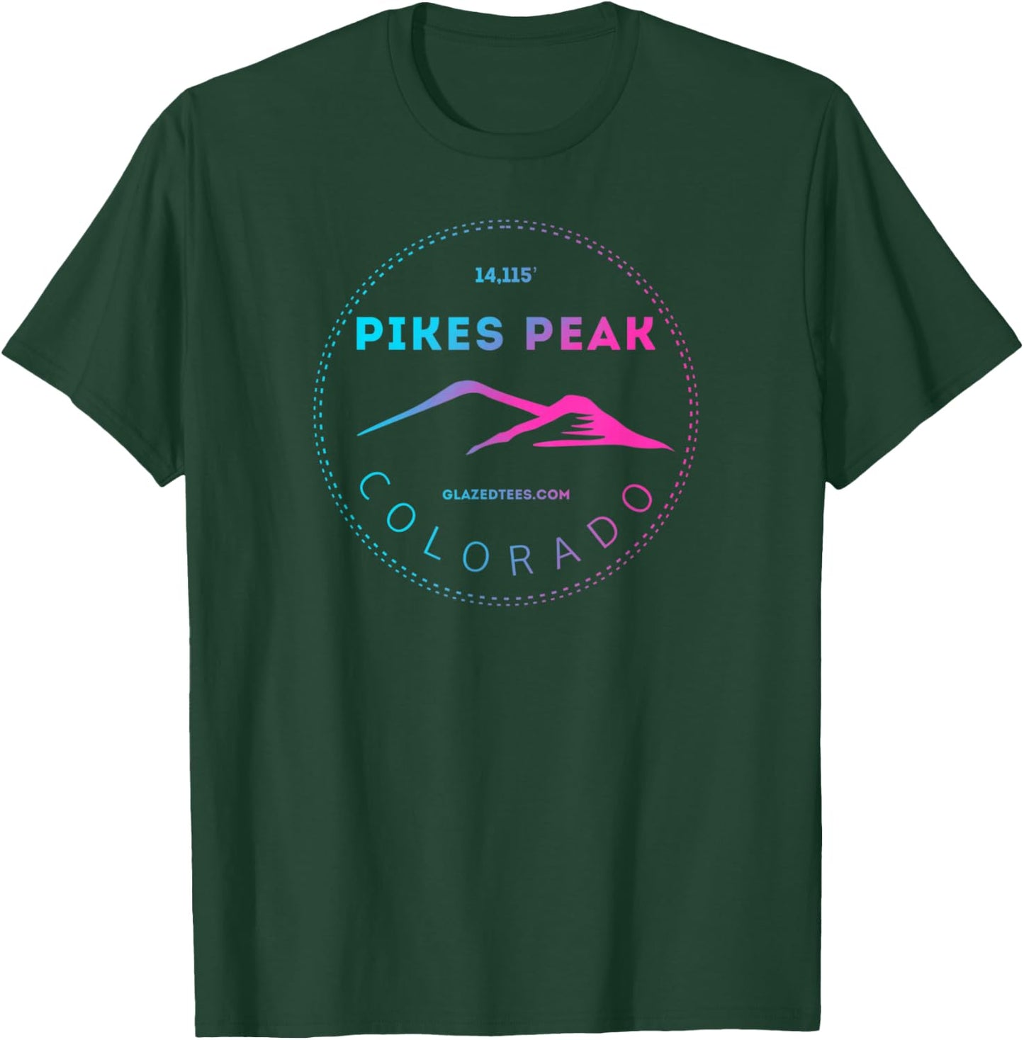 Pikes Peak Colorado - Retro Mountain Adventure T-Shirt - T-Shirt | Forest