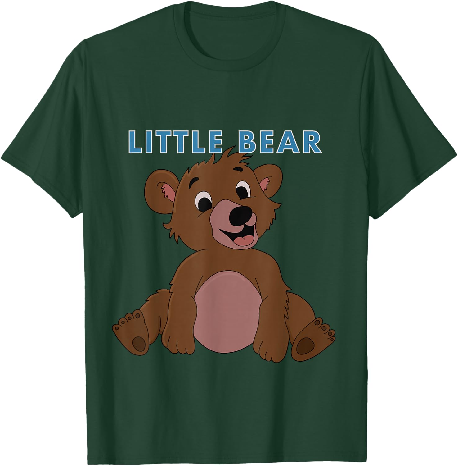 Little Bear Sits Below Lettering T-Shirt - T-Shirt | Forest