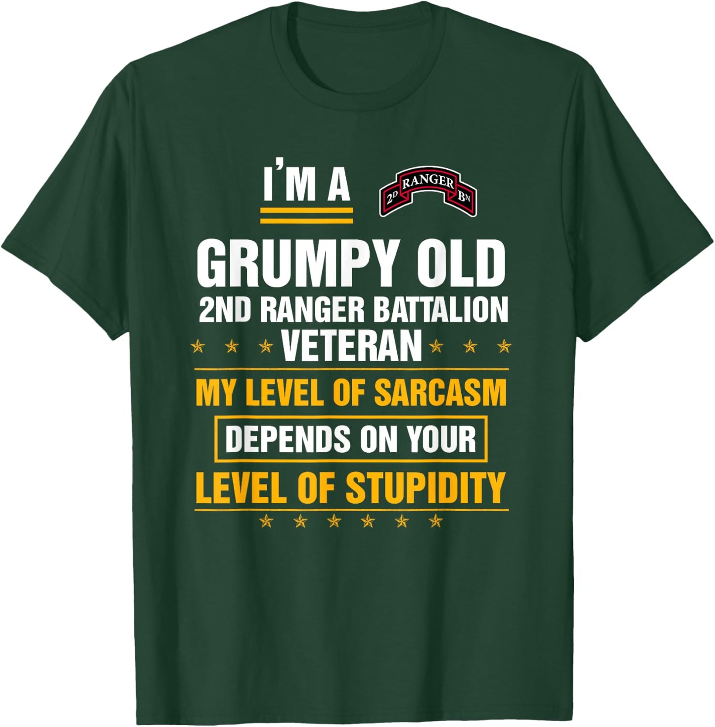 Grumpy Old 2nd Ranger Battalion Veteran Soldier Funny Xmas T-Shirt - T-Shirt | Forest
