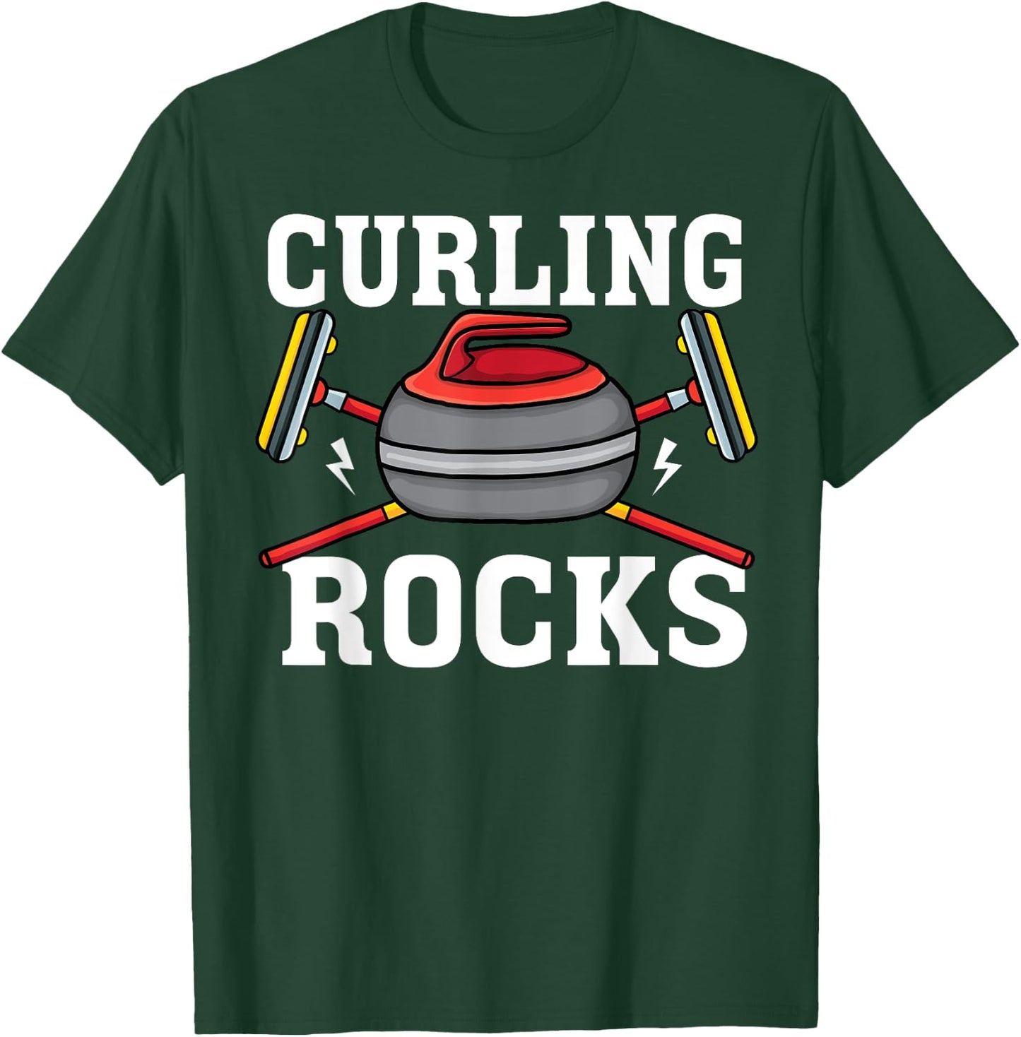 Curling rocks Broom curler Winter ice Sports lover Curling T-Shirt - T-Shirt | Forest