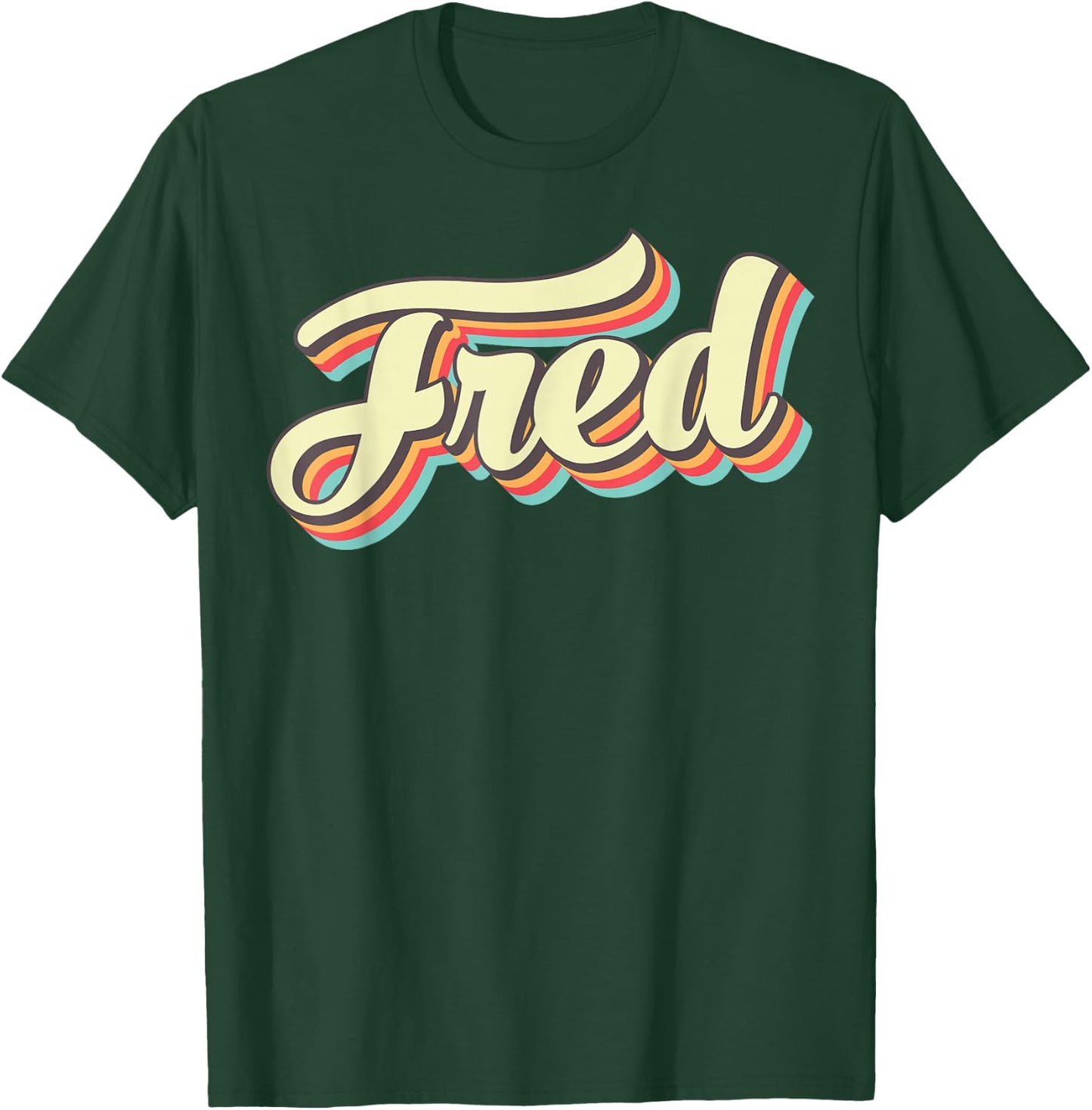 Fred Retro Art Baseball Font Vintage T-Shirt - T-Shirt | Forest