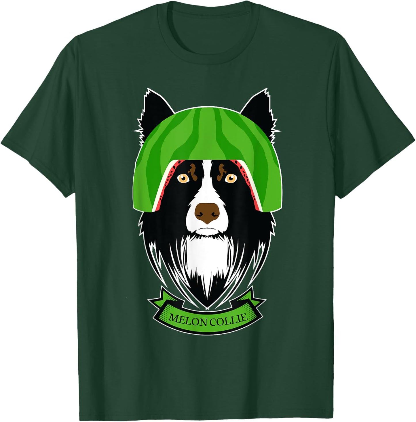 Funny Melon Collie Melancholy Dog Lover Pun Rough Collie Men Women Kids T-Shirt - T-Shirt | Forest