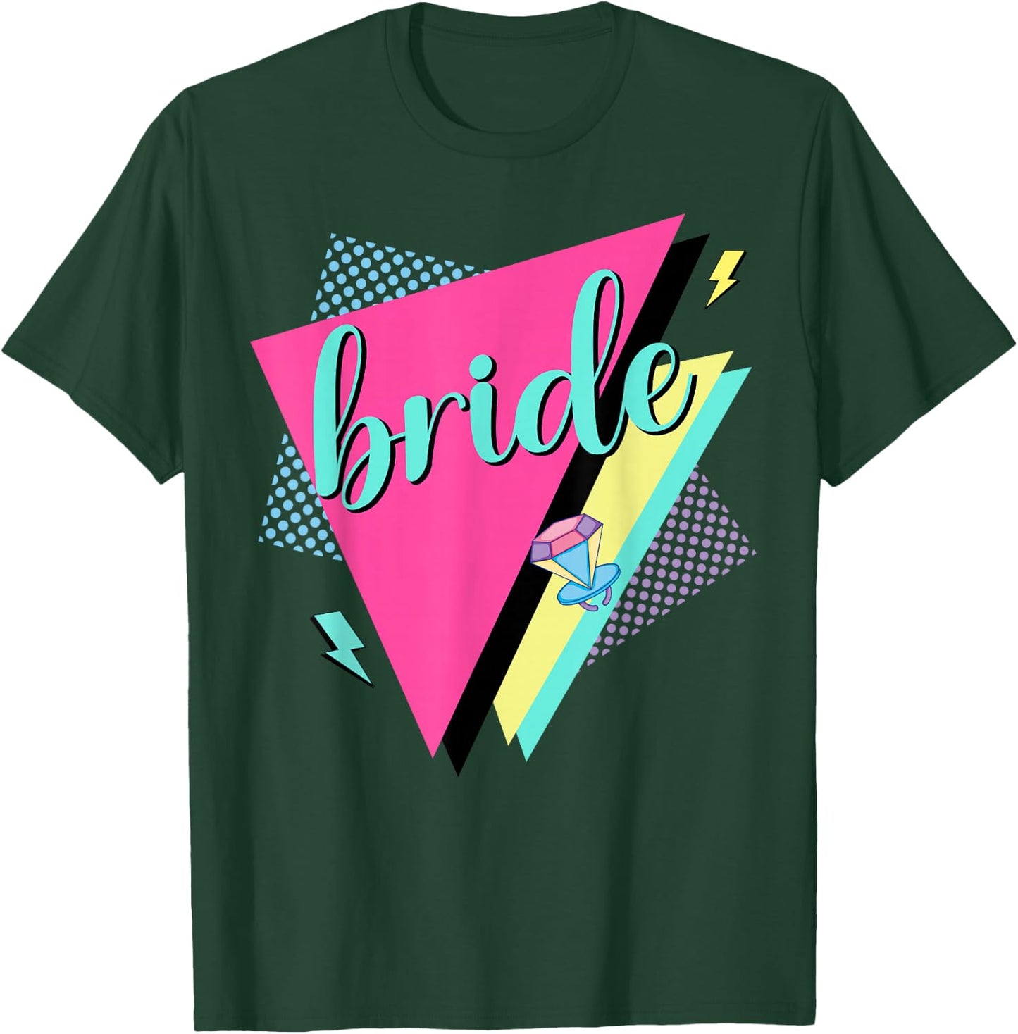 90s Bride Bridesmaid Retro 90s Bachelorette Party T-Shirt - T-Shirt | Forest