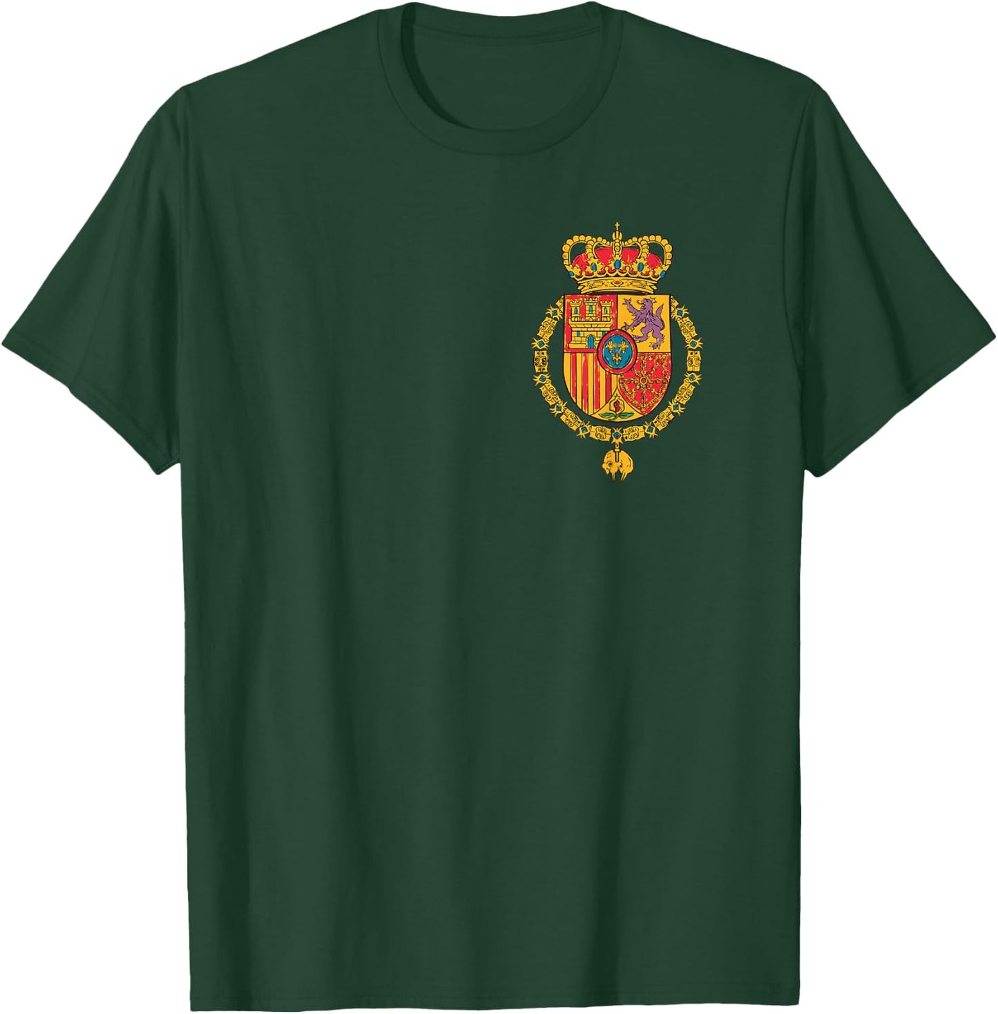 Spain Royal Shield Small Patria Country Support Sport T-Shirt - T-Shirt | Forest