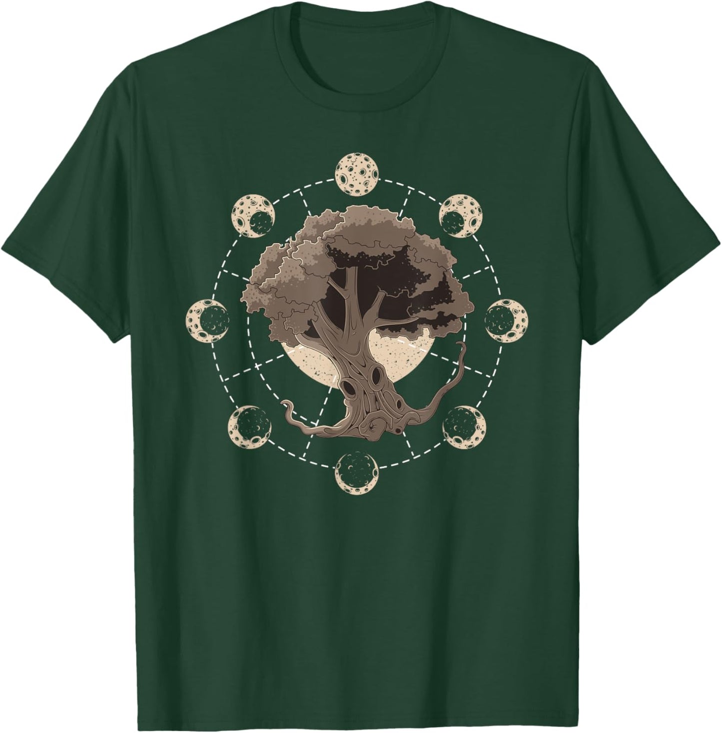 Phases of the Moon Tree of Life Yggdrasil Meditation Yoga T-Shirt - T-Shirt | Forest