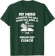 Proud EMT Fiancé Thin White Line American Flag T-Shirt - T-Shirt | Forest