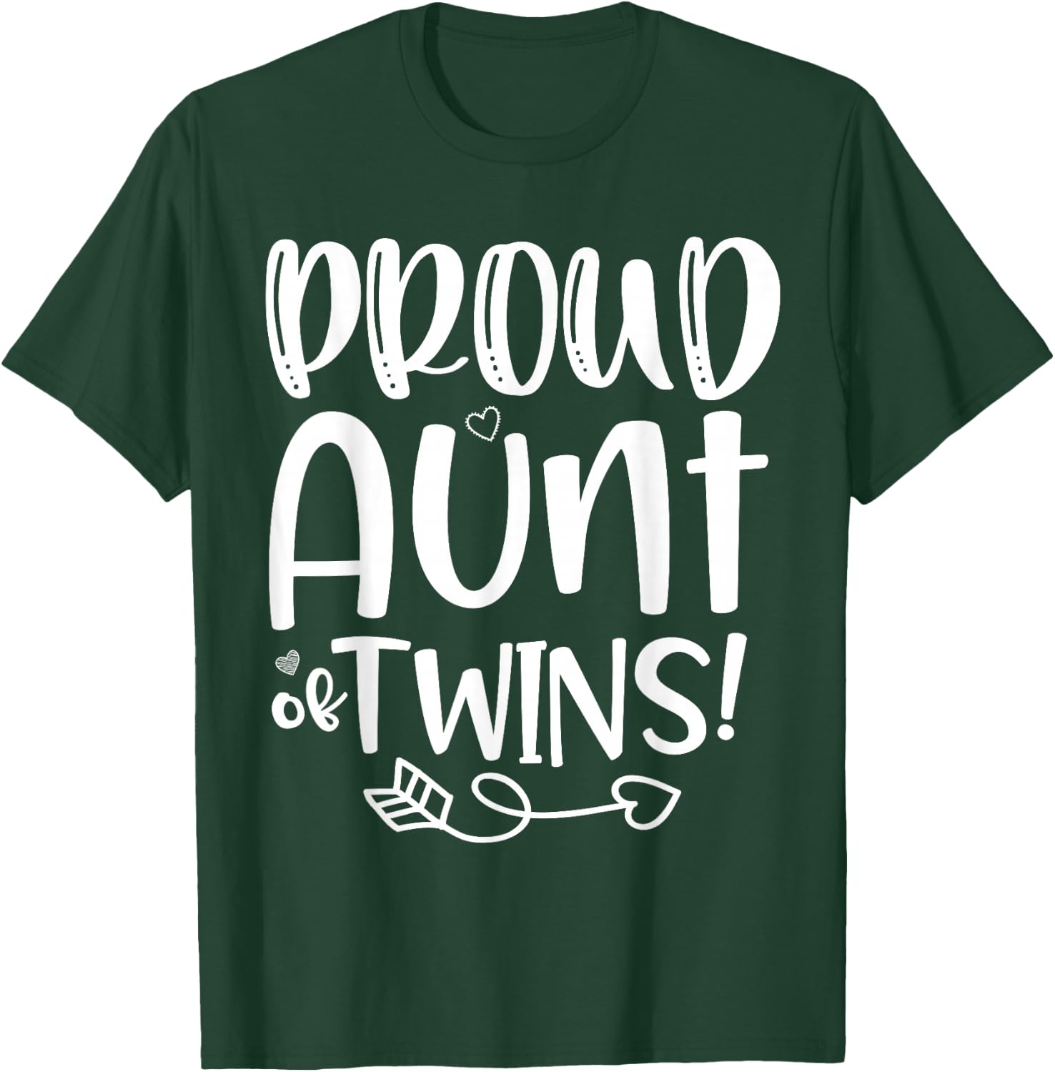 Proud Aunt Twins Funny Baby Shower Birthday Twins Boy Girls T-Shirt - T-Shirt | Forest