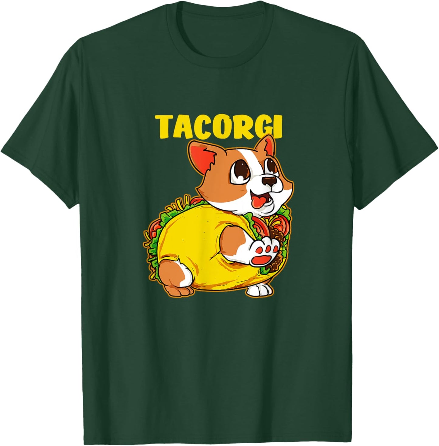 Corgi Dog And Taco Tacorgi Funny Corgi Puppy Men Women Girls Kids T-Shirt - T-Shirt | Forest