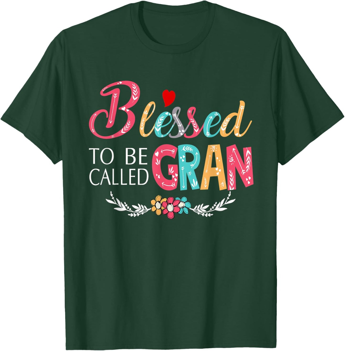 Grandma - Blessed to be called Gran Colorful art T-Shirt - T-Shirt | Forest
