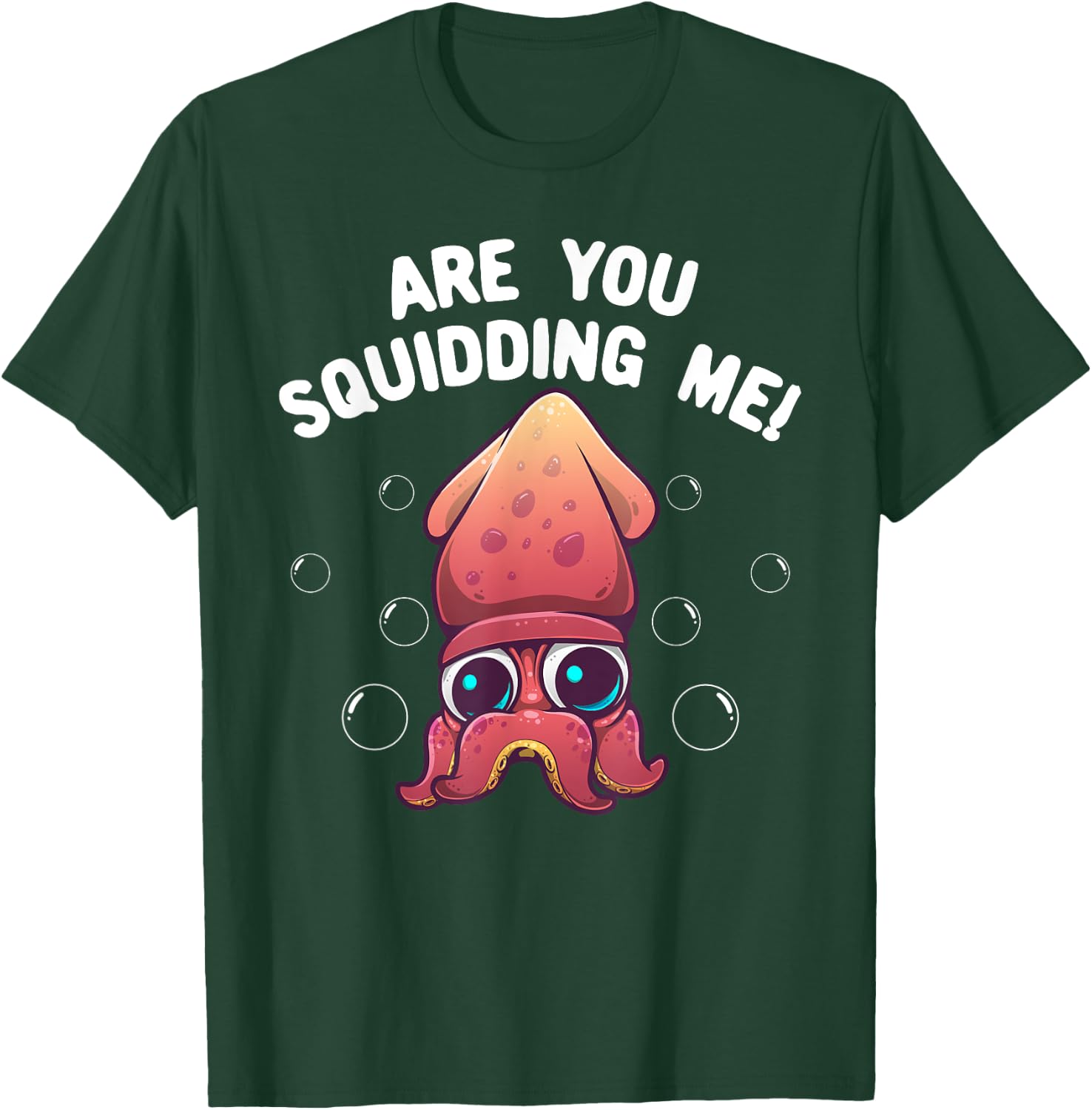 Funny Squid Design For Kids Men Women Octopus Humor Lovers T-Shirt - T-Shirt | Forest