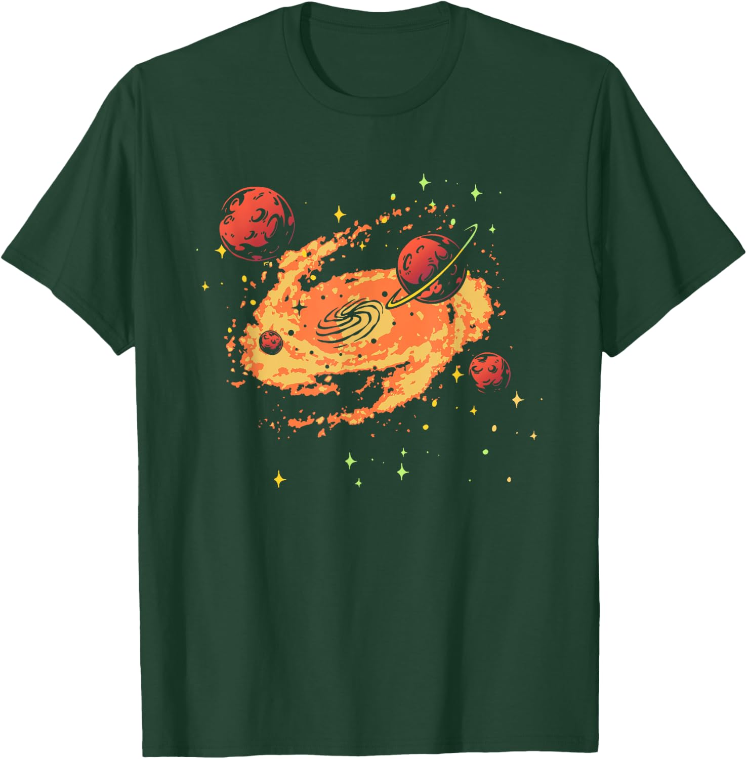Galaxy Planets Solar System Space Earth Jupiter Sun Saturn T-Shirt - T-Shirt | Forest