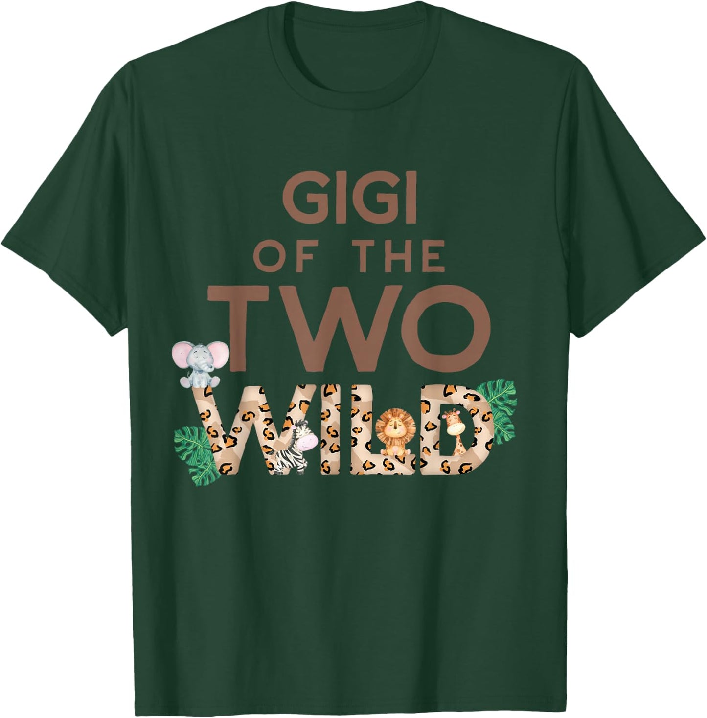 Gigi of The Two Wild Animal Safari 2nd Birthday Theme Family T-Shirt - T-Shirt | Forest