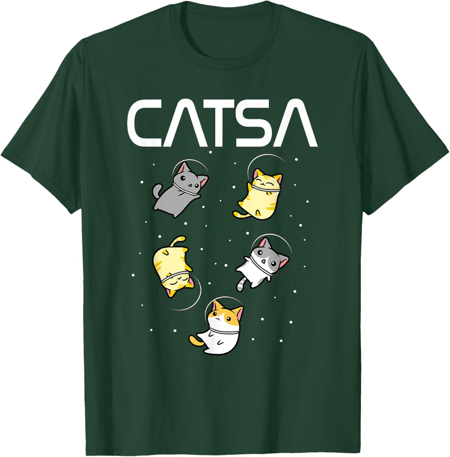Funny Space Astronaut Cat Gifts Men Women Kids Cats Space T-Shirt - T-Shirt | Forest