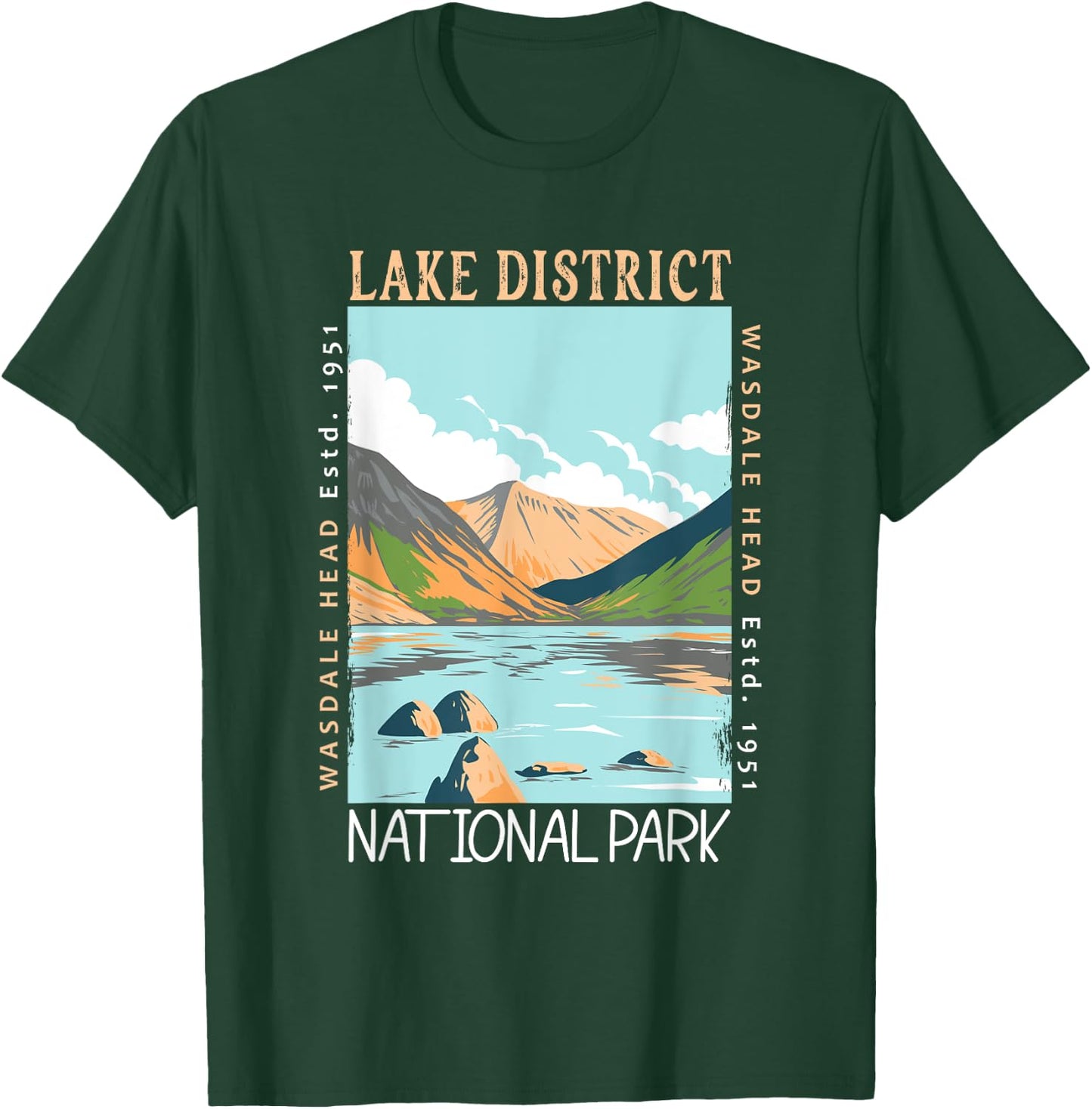 Lake District National Park England Distressed Vintage T-Shirt - T-Shirt | Forest
