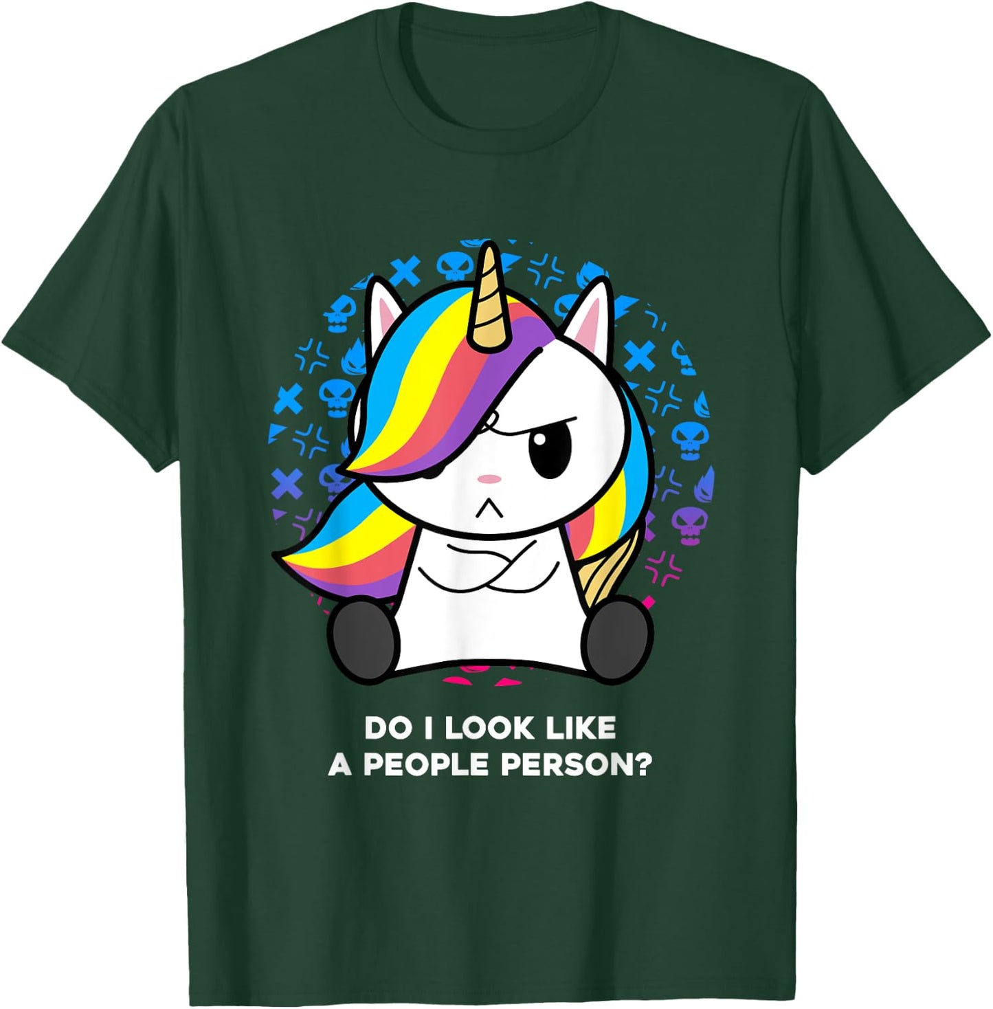 I'm Not Goth I Just Hate Everything Gothic Nerd Unicorn T-Shirt - T-Shirt | Forest
