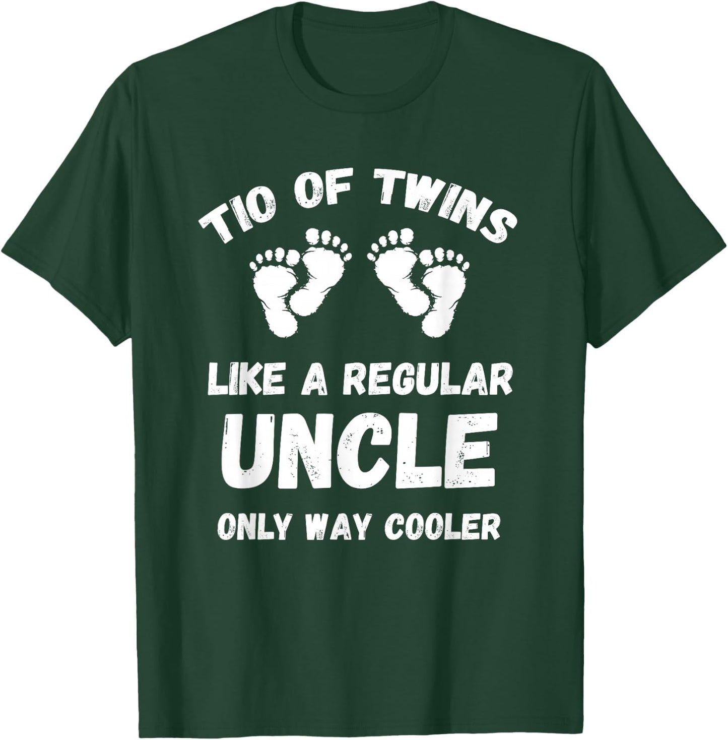 Tio of Twins Pun Announcement Twin Uncle T-Shirt - T-Shirt | Forest