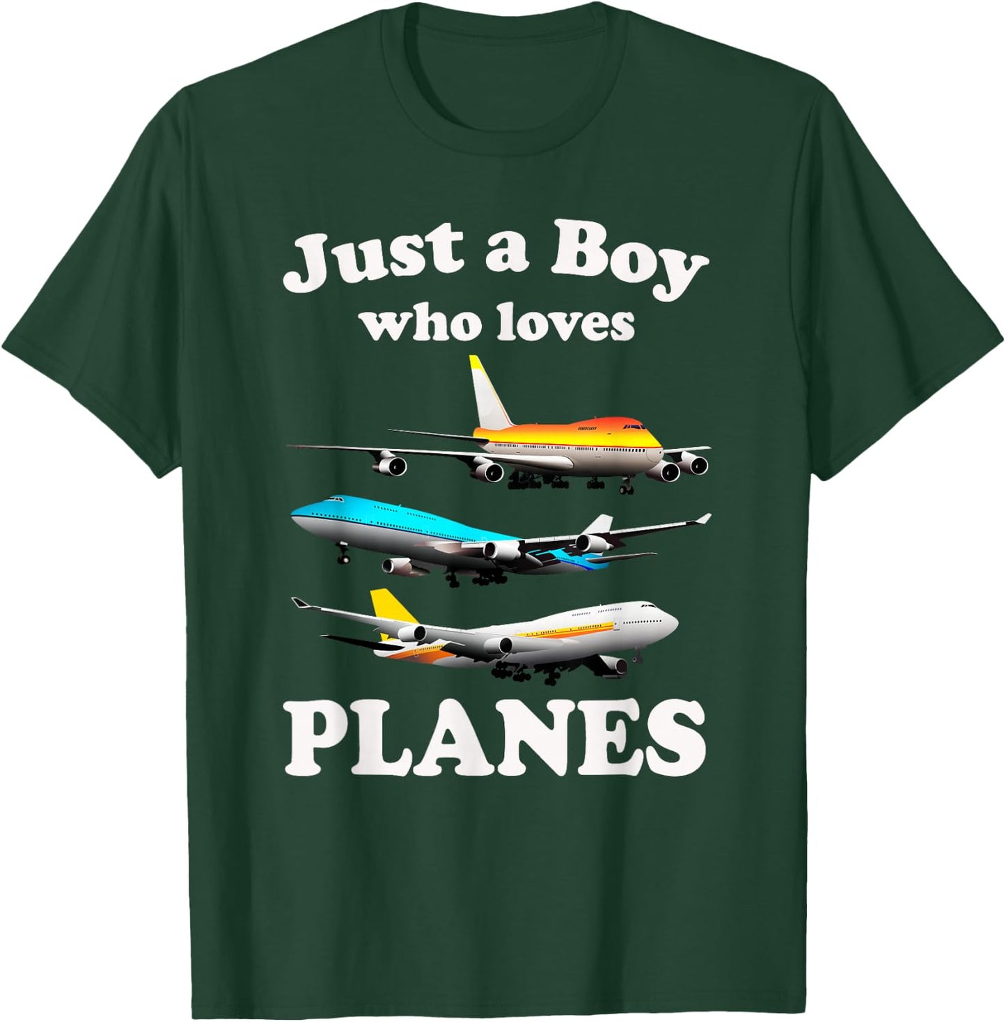 Just A Boy Who Loves Planes & Airplane Fans Kid Toddler Son T-Shirt - T-Shirt | Forest