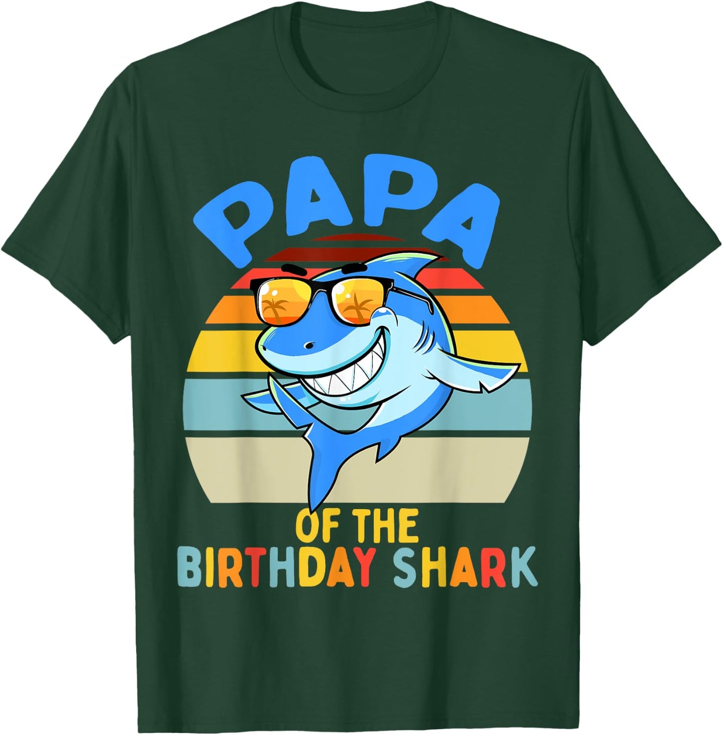 Papa of the Shark Birthday Matching Family T-Shirt - T-Shirt | Forest