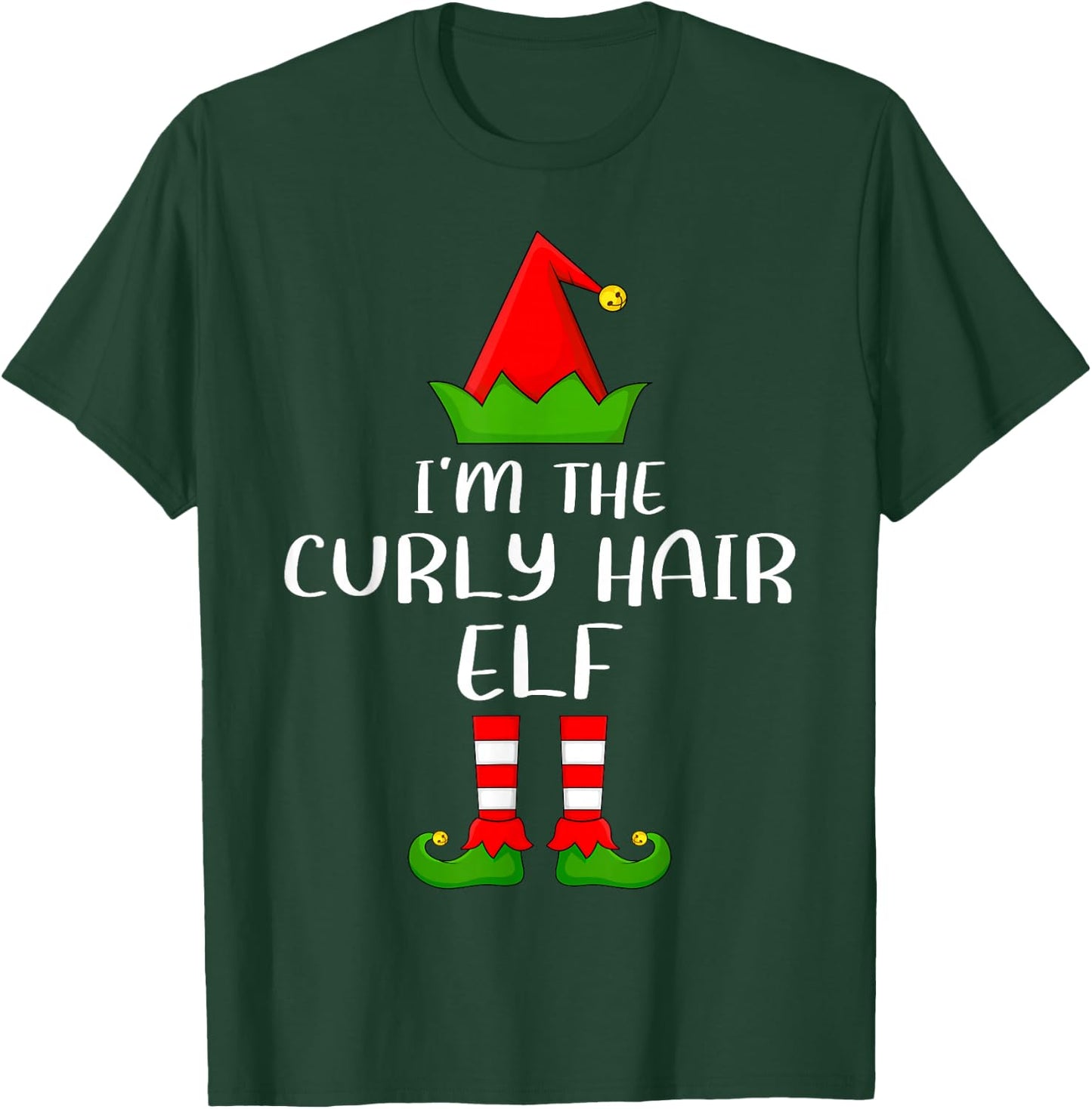 Funny Matching Family I'm The Curly Hair Elf Christmas T-Shirt - T-Shirt | Forest