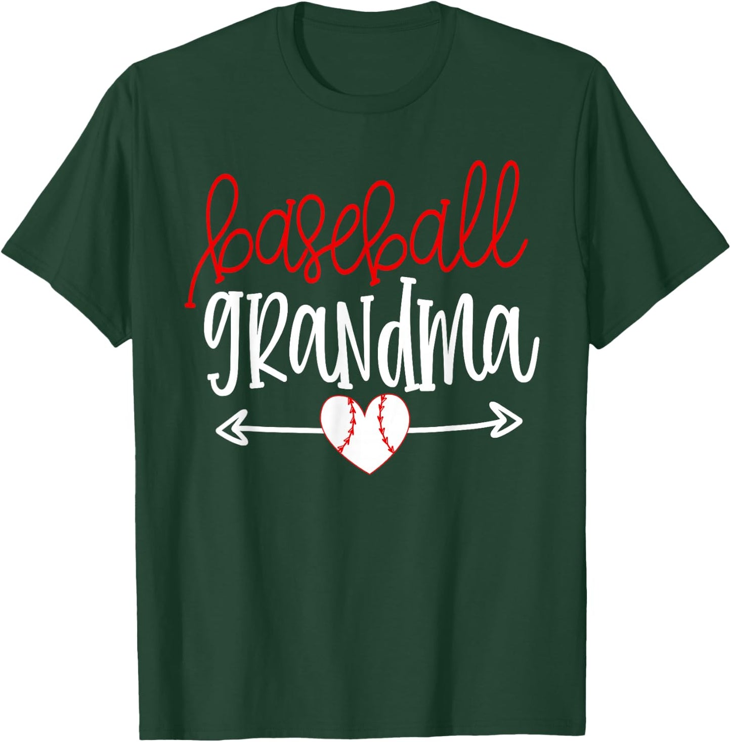 Baseball Grandma Shirt from Grandson Arrow Cute Heart Game T-Shirt - T-Shirt | Forest