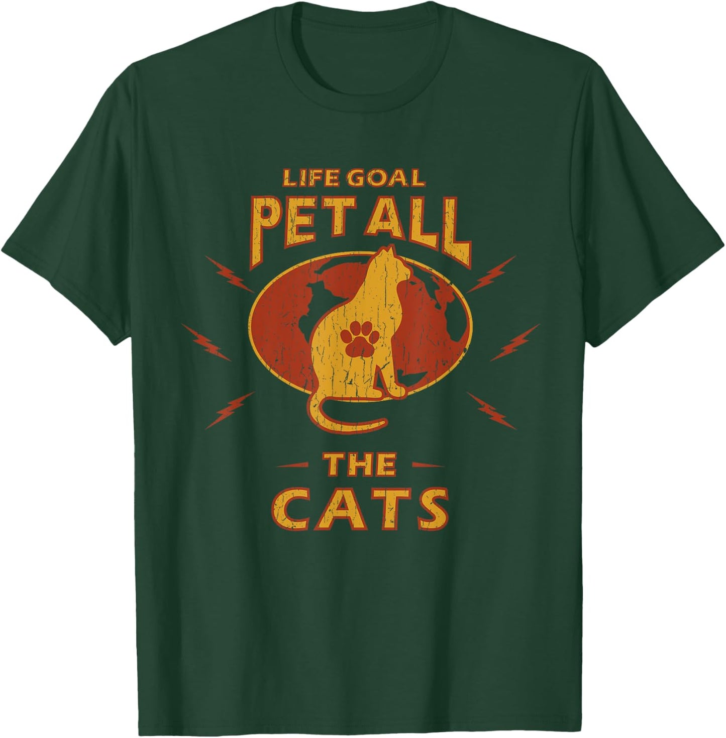 Funny Cat Shirts | Life Goal Pet All The Cats Men Women Kids T-Shirt - T-Shirt | Forest