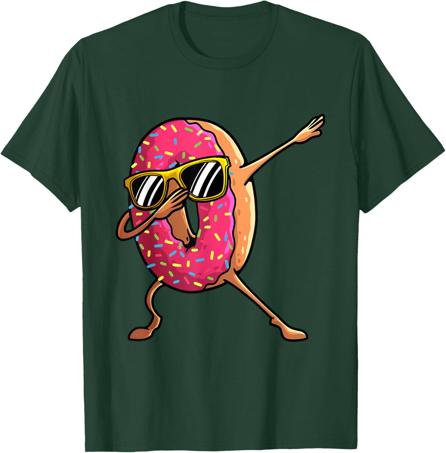 Funny Donut Designs for Boys Kids Girl Hip-Hop Dabbing Donut Small T-Shirt - T-Shirt | Forest