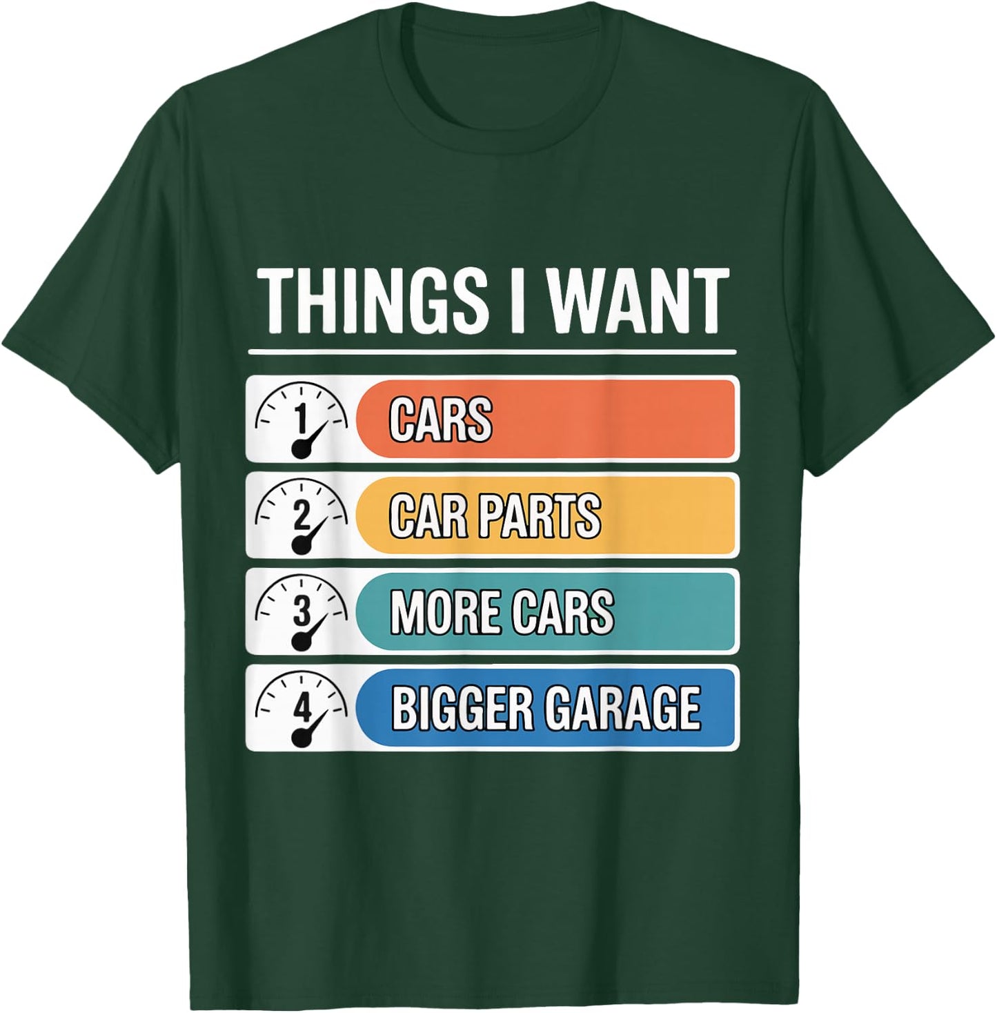 Things I Want Car Parts Auto Mechanic Engine Garage T-Shirt - T-Shirt | Forest