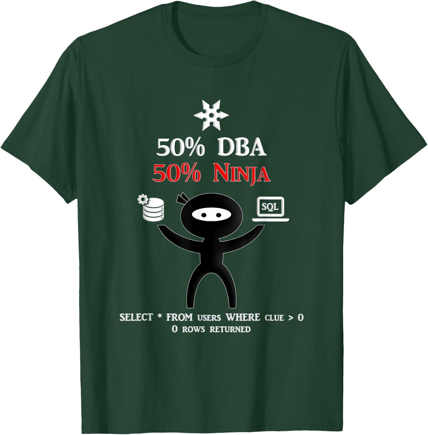 Funny DBA Shirt - IT Shirt - IT Merch for Database Admin SQL T-Shirt - T-Shirt | Forest