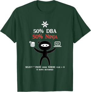 Funny DBA Shirt - IT Shirt - IT Merch for Database Admin SQL T-Shirt - T-Shirt | Forest