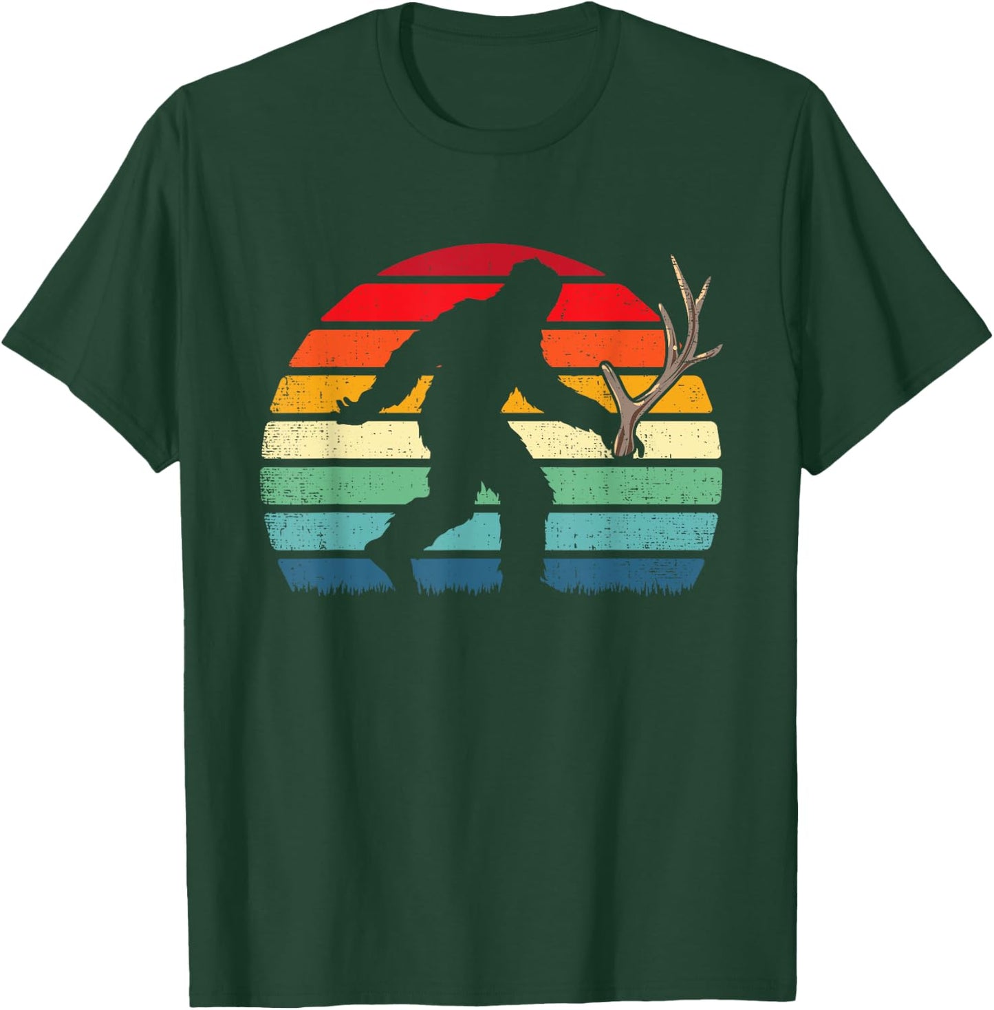 Elk Deer Antler Shed Hunting Bigfoot Sasquatch Hunter Gift T-Shirt - T-Shirt | Forest