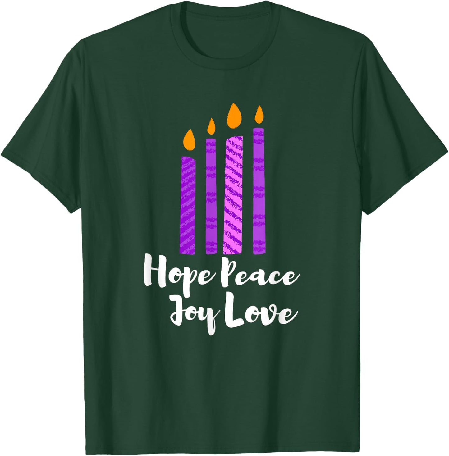 Advent Evergreen Wreath Candles Hope Peace Joy Love Advent T-Shirt - T-Shirt | Forest