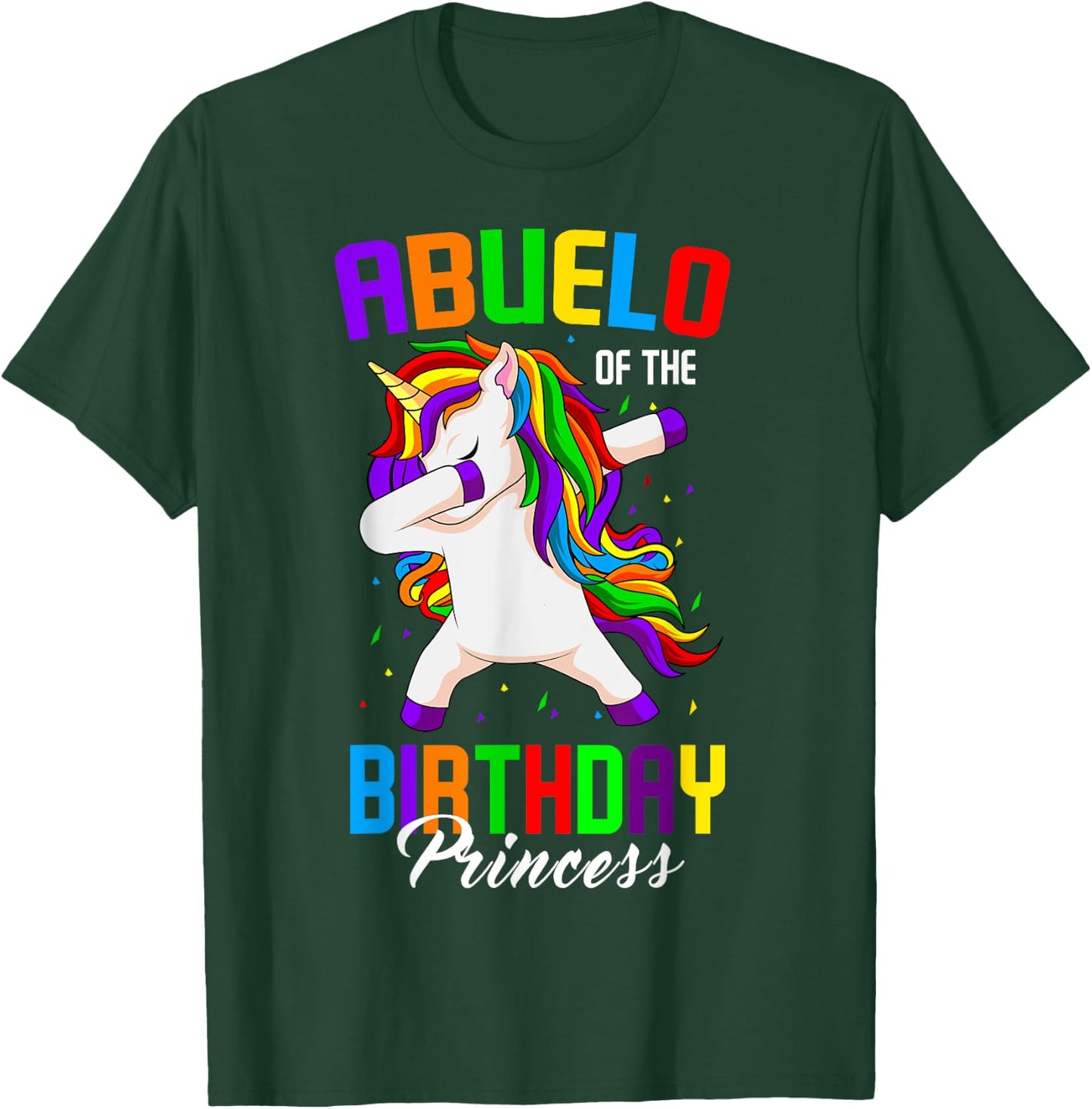 Abuelo of the Birthday Princess Unicorn Dabbing Bday Party T-Shirt - T-Shirt | Forest
