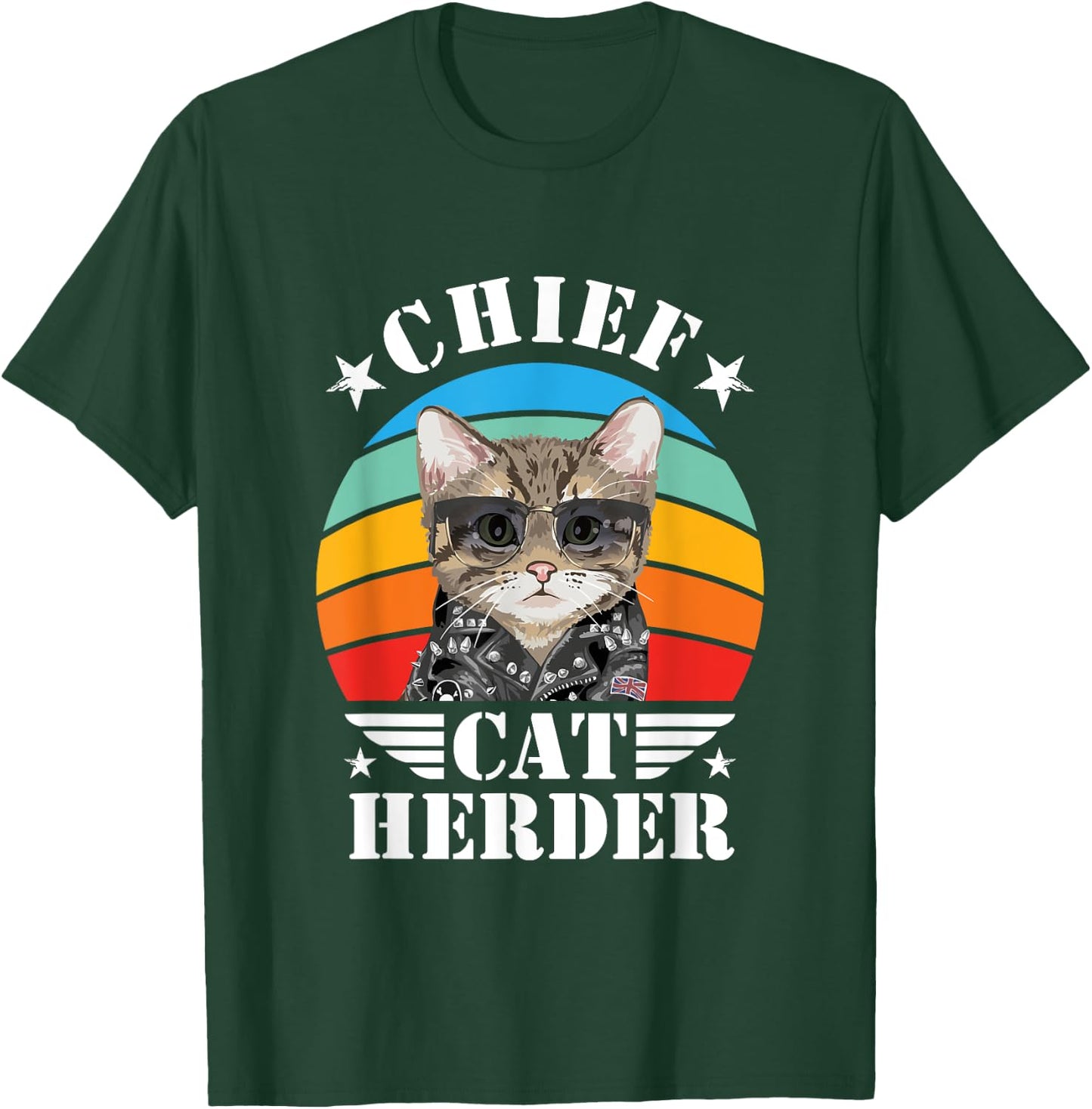 Chief Cat Herder Funny Cat Queen Cat Family Kitten Lover T-Shirt - T-Shirt | Forest