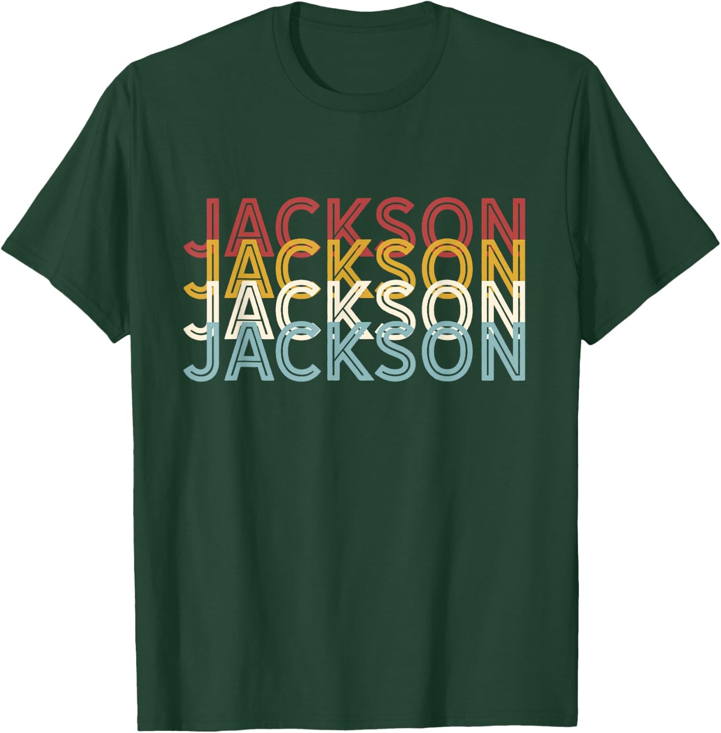 US American City 70's Retro USA - Vintage Jackson , Black T-Shirt - T-Shirt | Forest