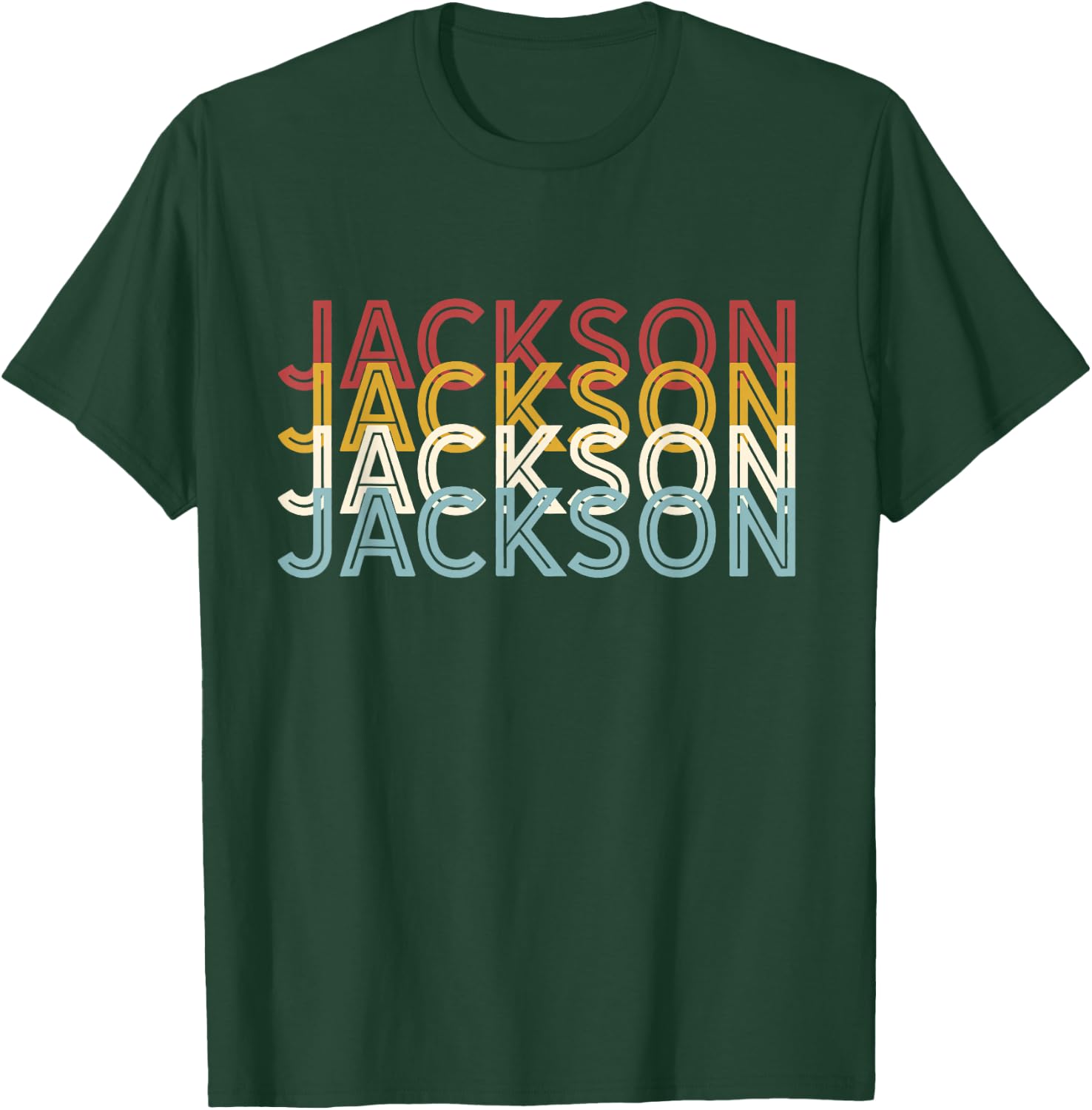 US American City 70's Retro USA - Vintage Jackson , Black T-Shirt - T-Shirt | Forest