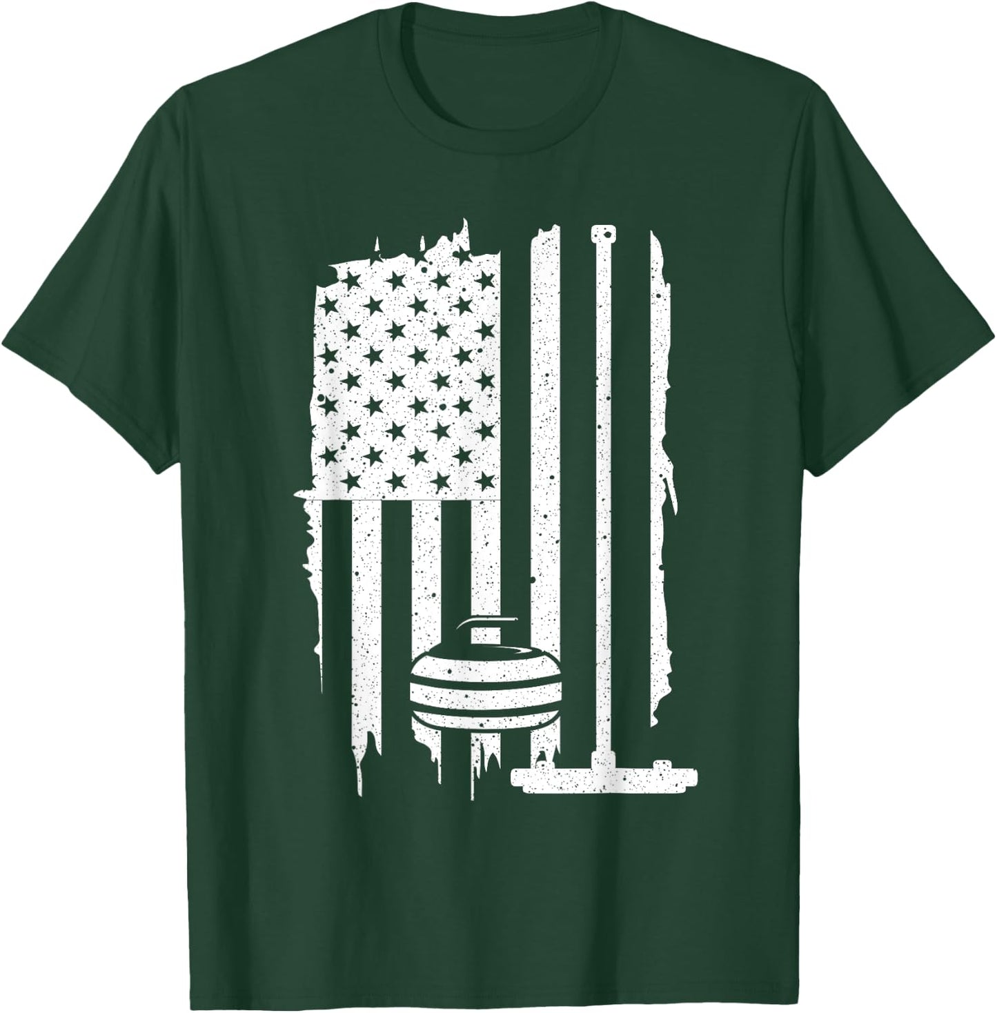 Funny Curling Gift Women Curling Players USA Team T-Shirt - T-Shirt | Forest