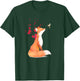 The Cute Fox And Hummingbird Cherry Blossom Flower Present T-Shirt - T-Shirt | Forest