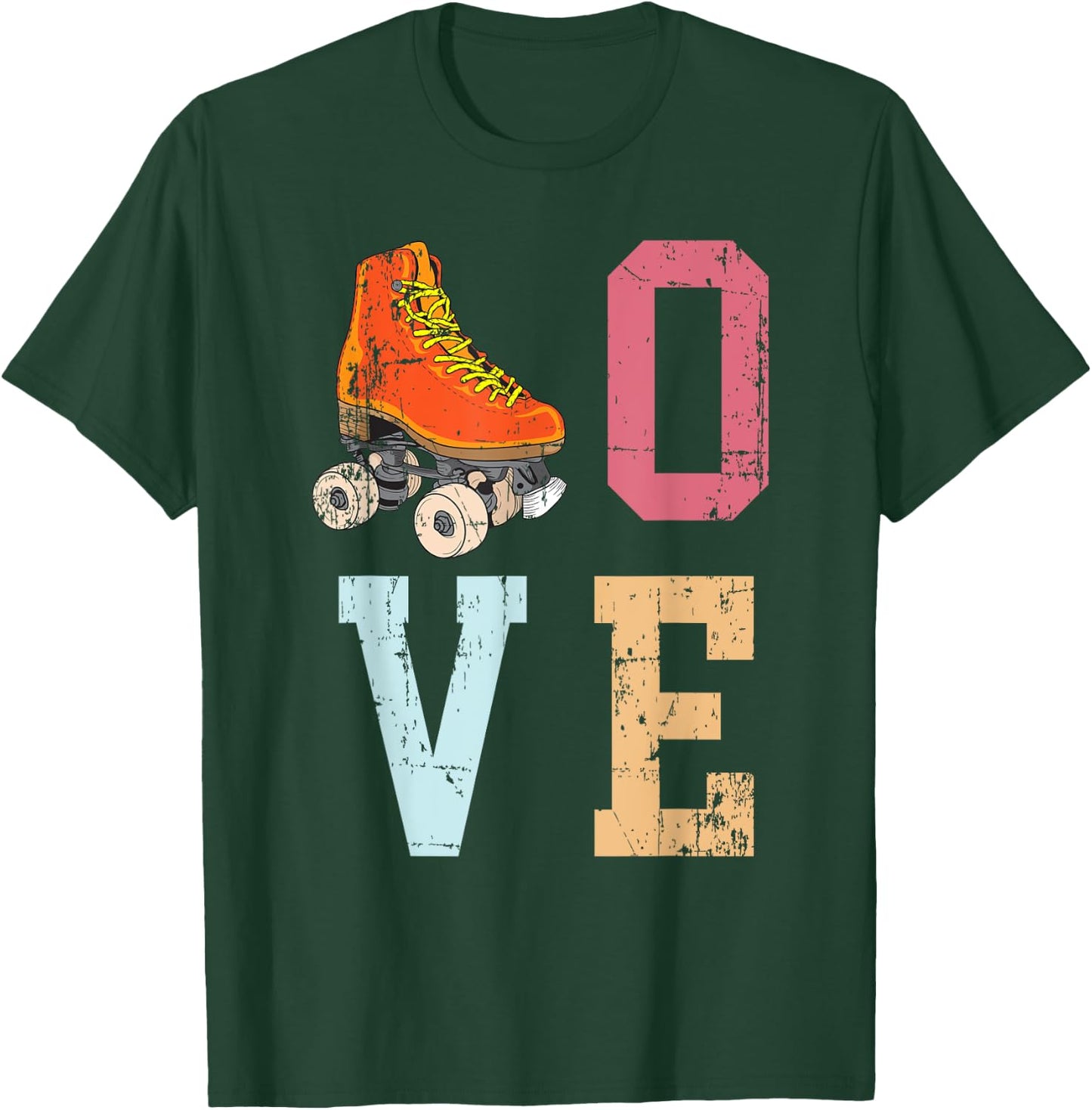 Funny Roller Skating Vintage Skate Lover 70's Gift Men Women T-Shirt - T-Shirt | Forest