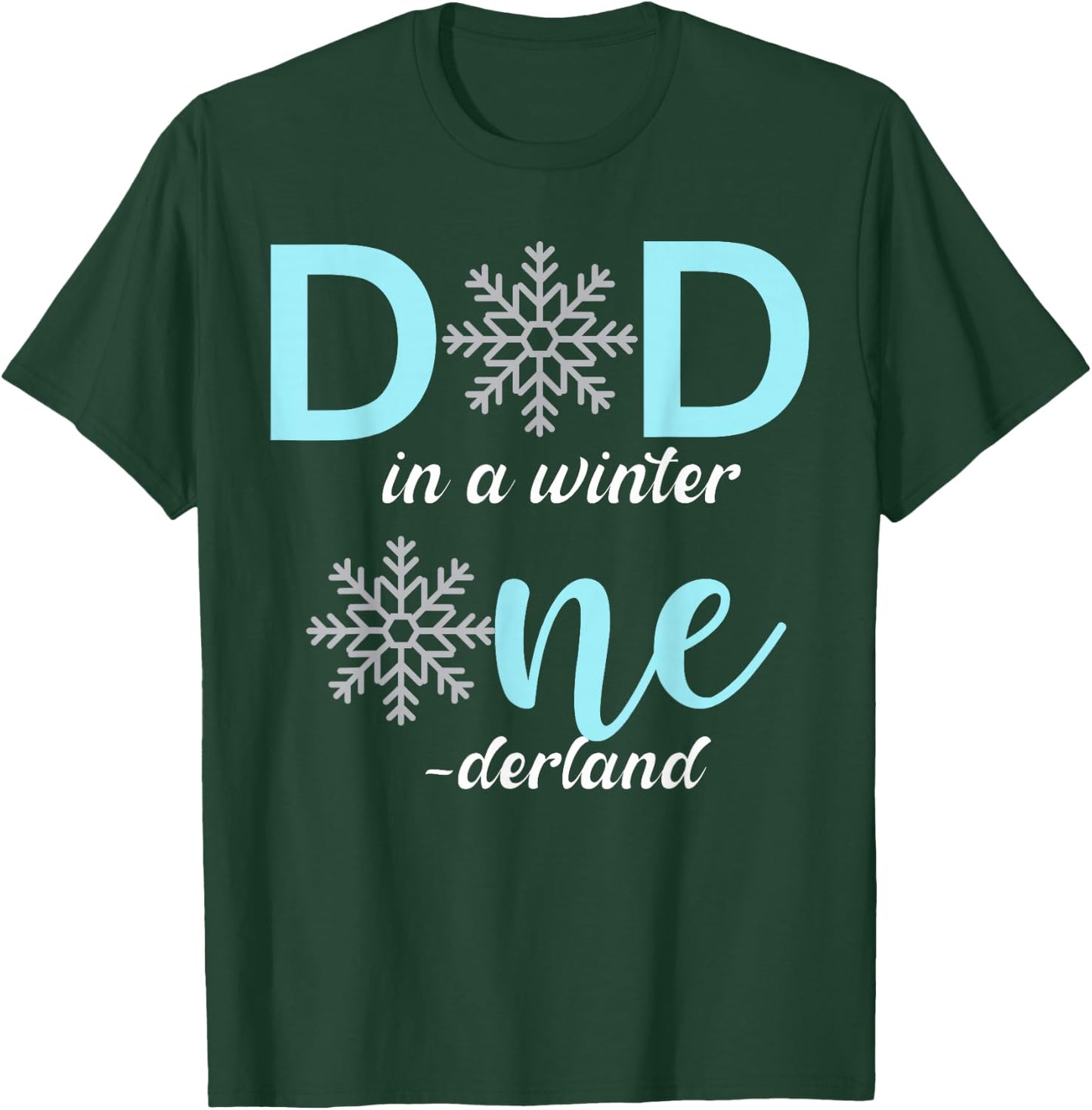 Dad Of The Birthday for Girl Winter Onederland 1st Birthday T-Shirt - T-Shirt | Forest