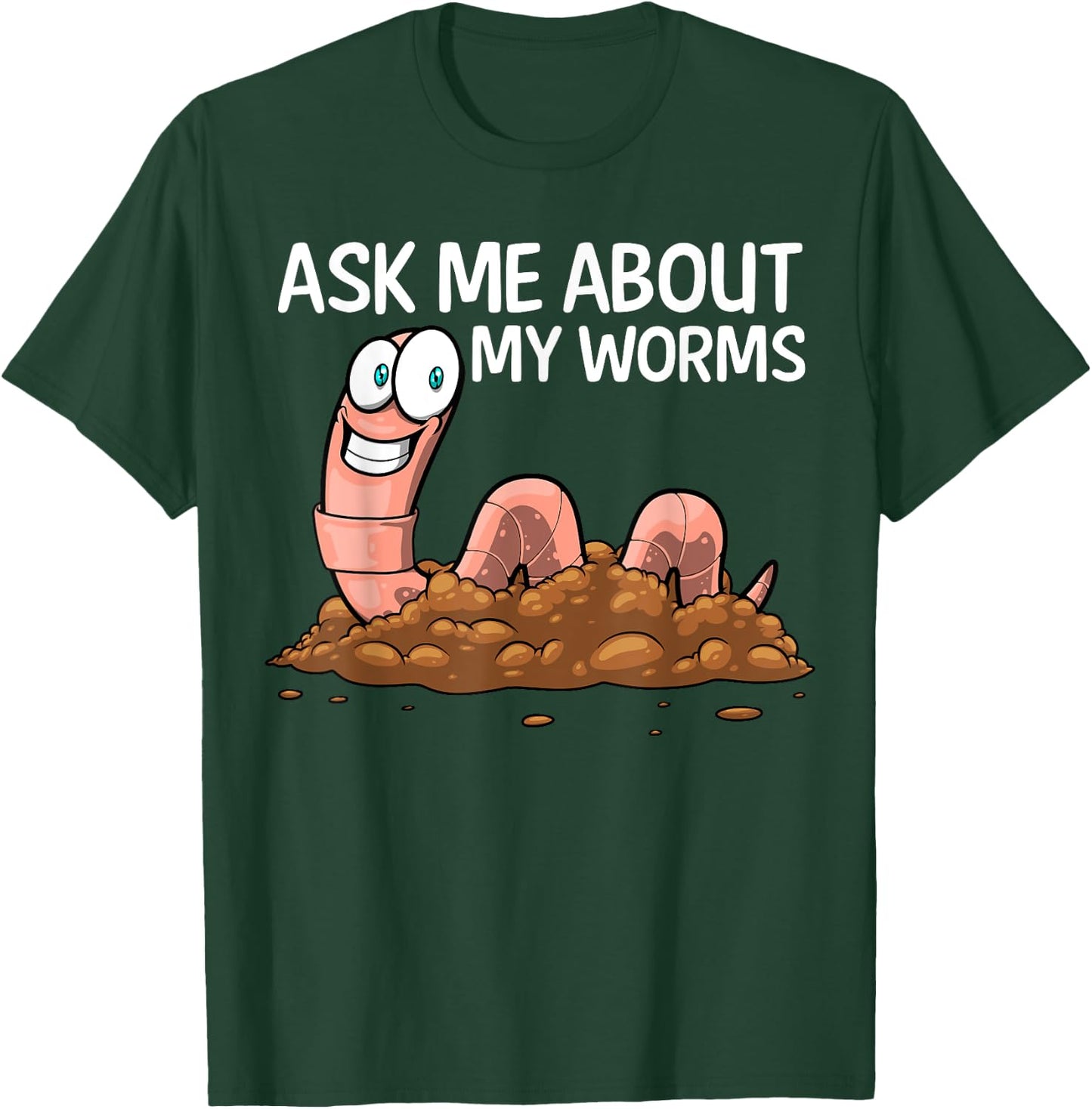Funny Worm Art Women Worm Farming Composting Casting T-Shirt - T-Shirt | Forest