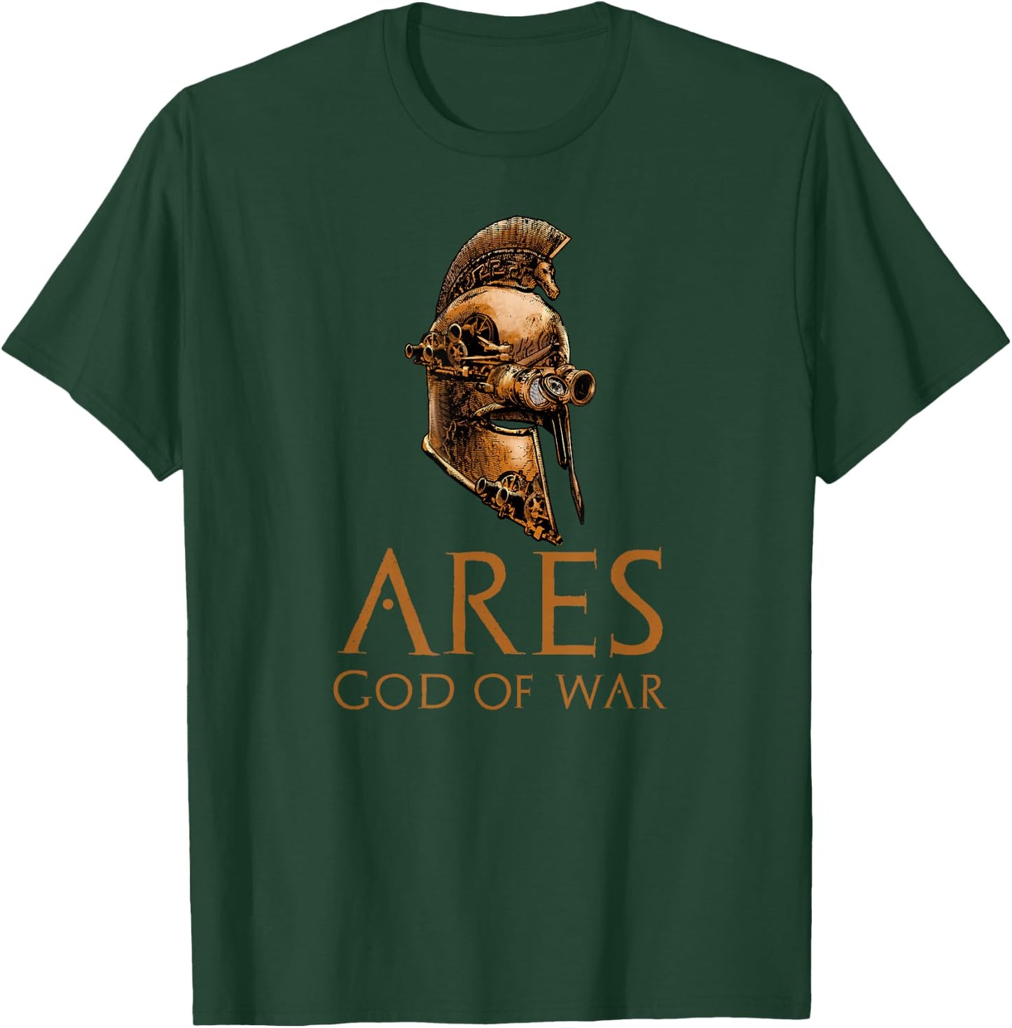 Ares God Of War Steampunk Ancient Greek Spartan Helmet T-Shirt - T-Shirt | Forest