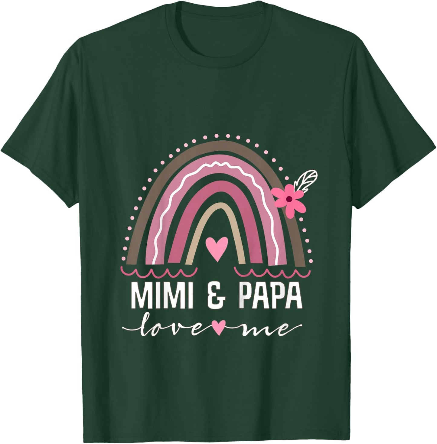 Kids Mimi and Papa Love Me Granddaughter Rainbow T-Shirt - T-Shirt | Forest