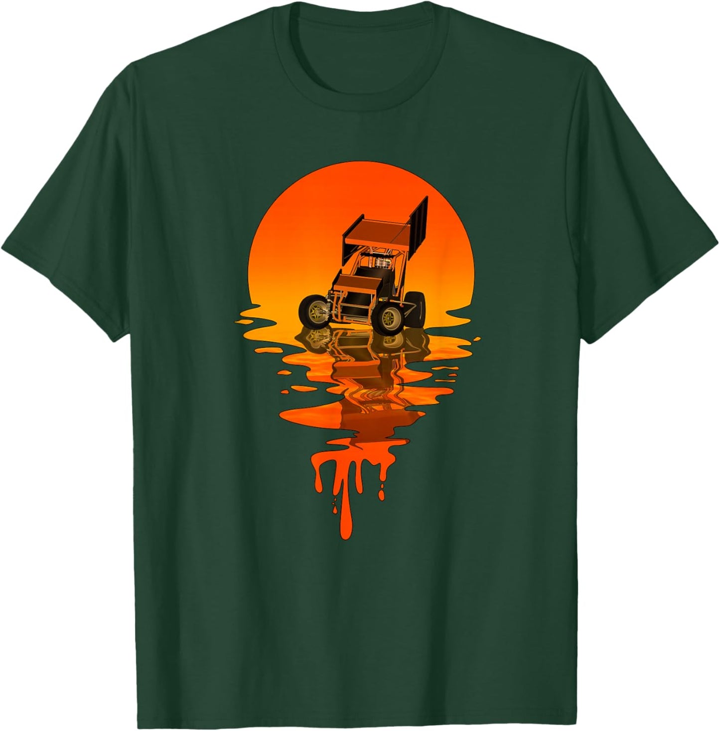 Vintage Retro Style Sprint Car Racing T-Shirt - T-Shirt | Forest