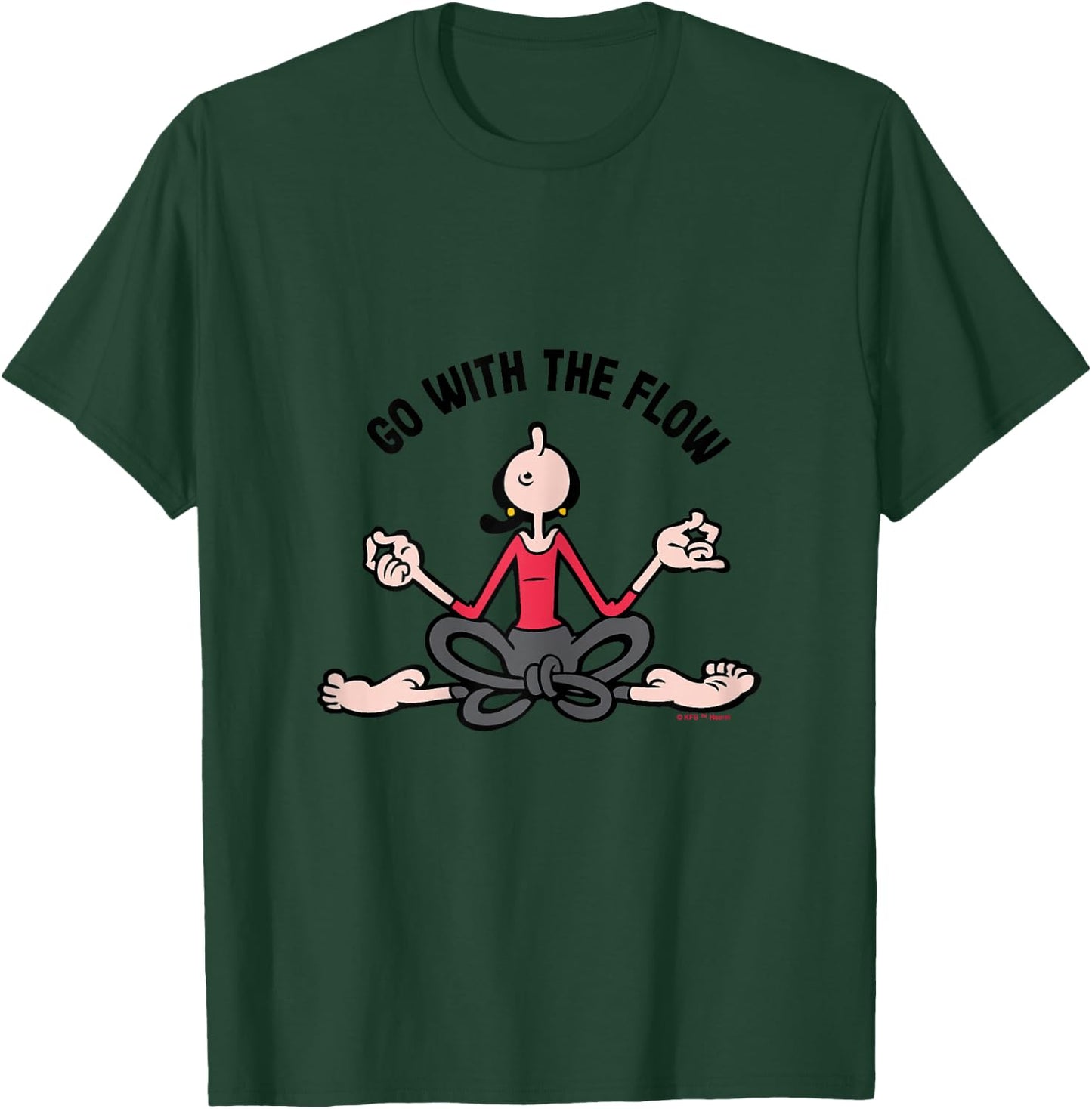 Olive Oyl "Go with the Flow" Yoga 4 Humanity Day T-Shirt - T-Shirt | Forest