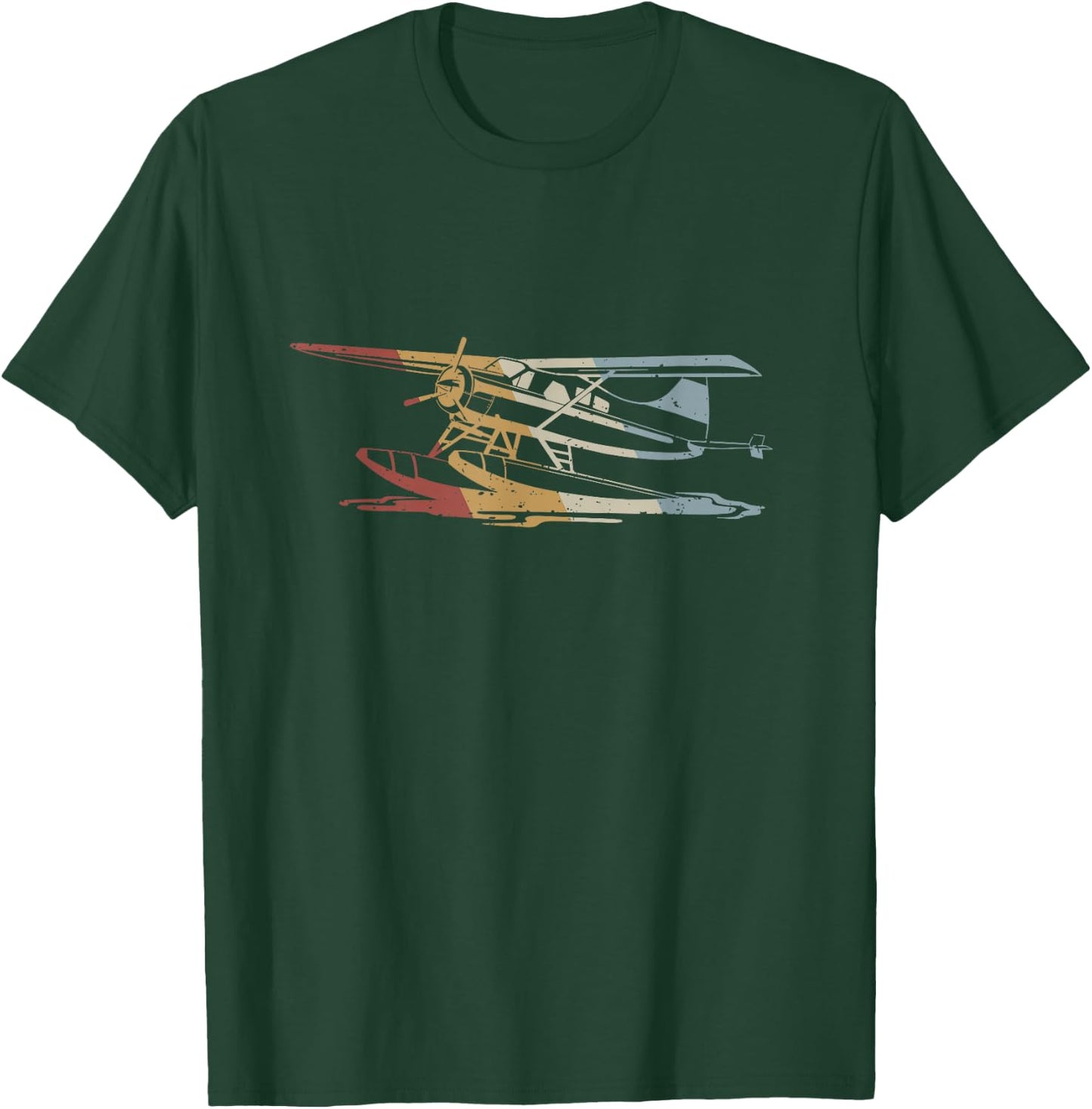 Seaplane Retro Style Vintage T-Shirt - T-Shirt | Forest