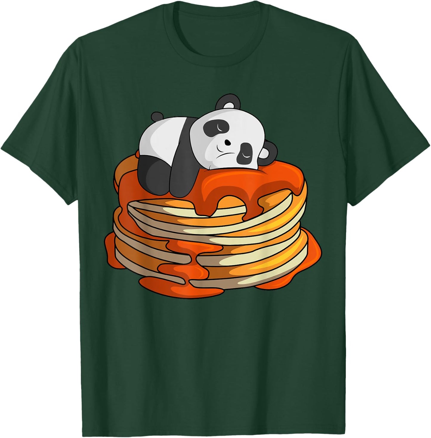 Pancakes Panda On Waffle Breakfast Flapjack Hotcake Food T-Shirt - T-Shirt | Forest