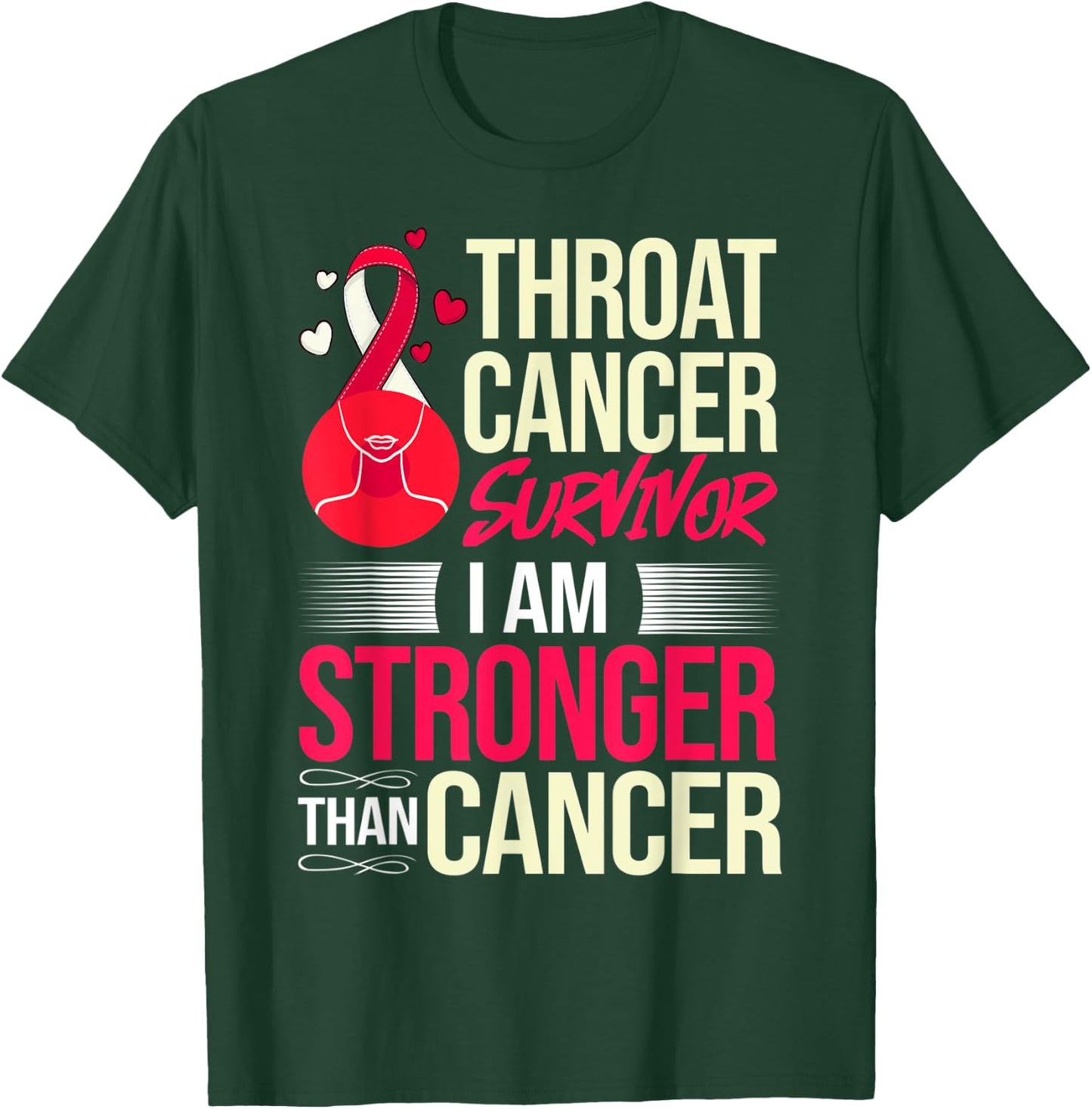 Head and Neck Throat Cancer Ribbon Survivor T-Shirt - T-Shirt | Forest